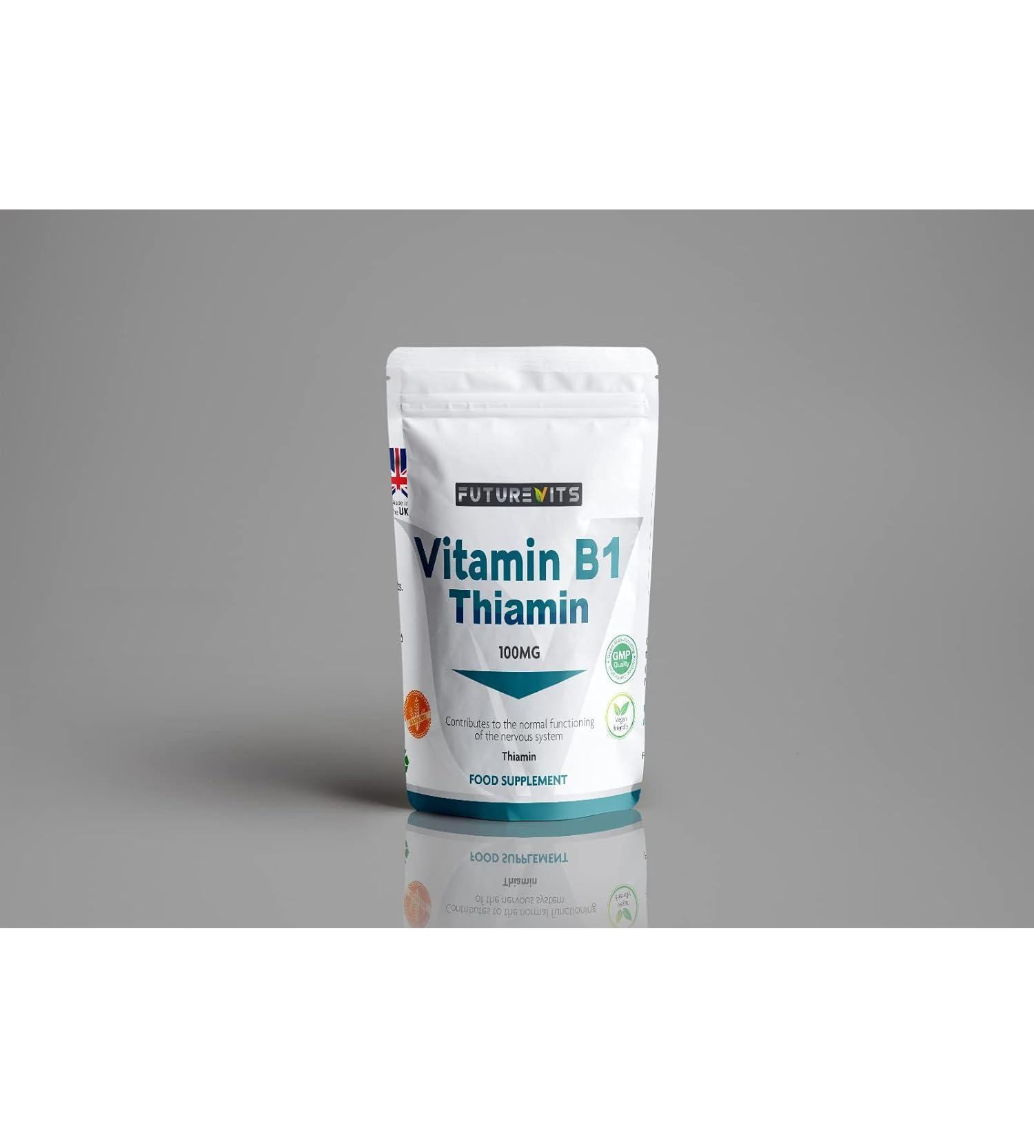 Futurevits Vitamin B1 100mg (Thiamin) 180 Tablets | Vegan & Vegetarian | UK Made | 6 Month Supply - Buy Online on GoSupps.com