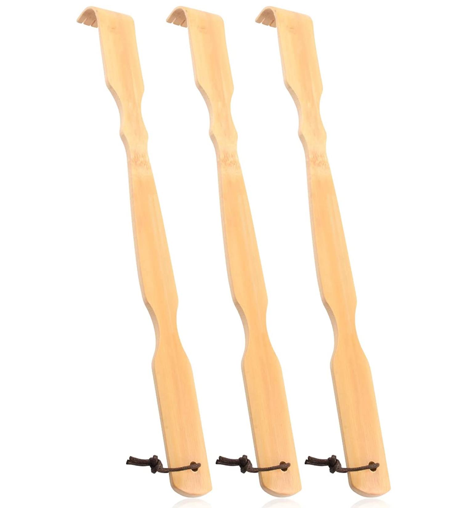 RENOOK Bamboo Back Scratcher - 3 Pack Long Handle for Adults, Women, Men & Kids - Durable & Thickened Wood Scratcher for Itch Relief - Buy Online on GoSupps.com