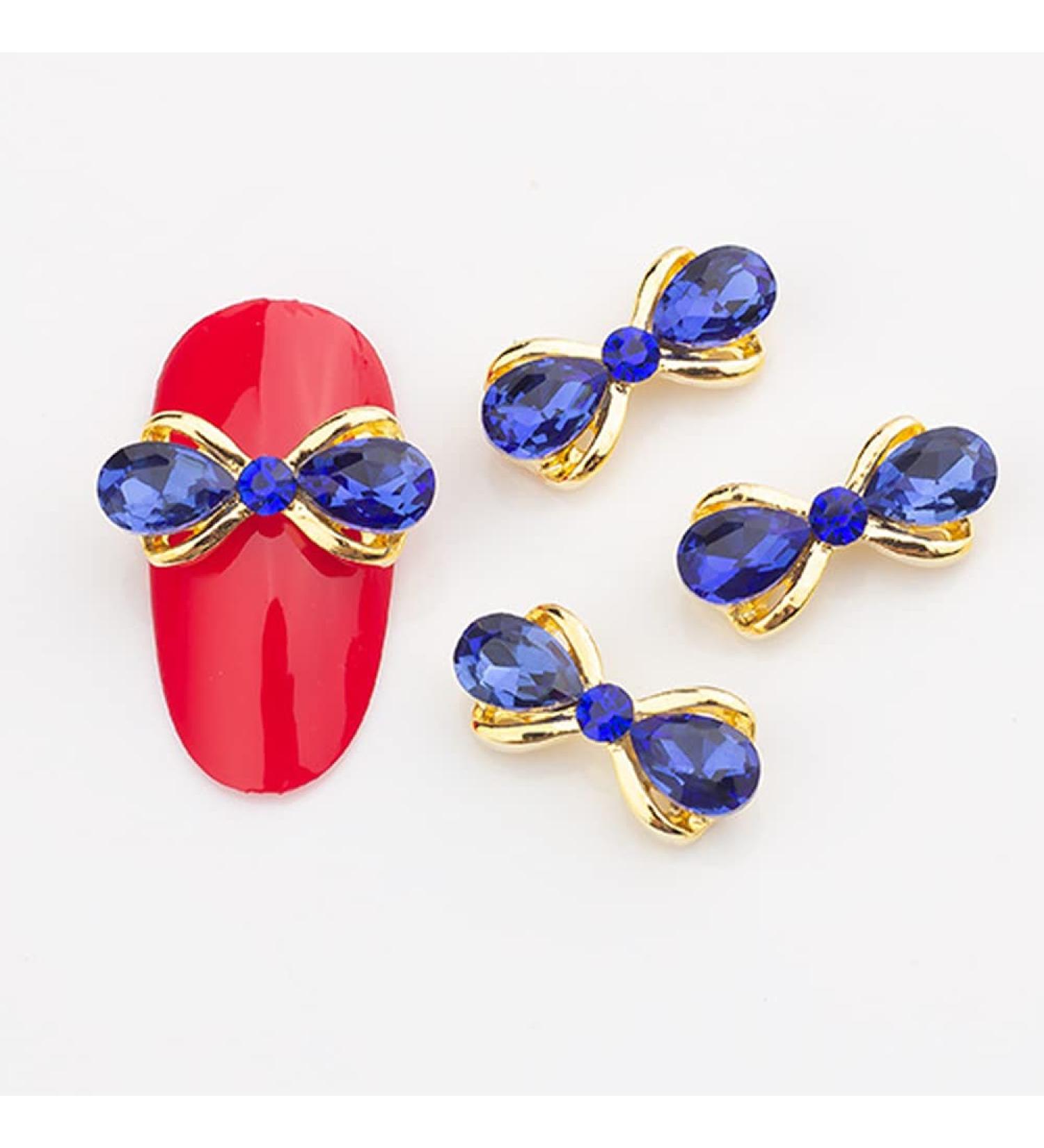 10pcs 3D Nail Art Crystal Rhinestone Bow Big Gems Charms for Nail Art Decoration Jewelry Sparkle Craft DIY Beads (#3027 10pcs)