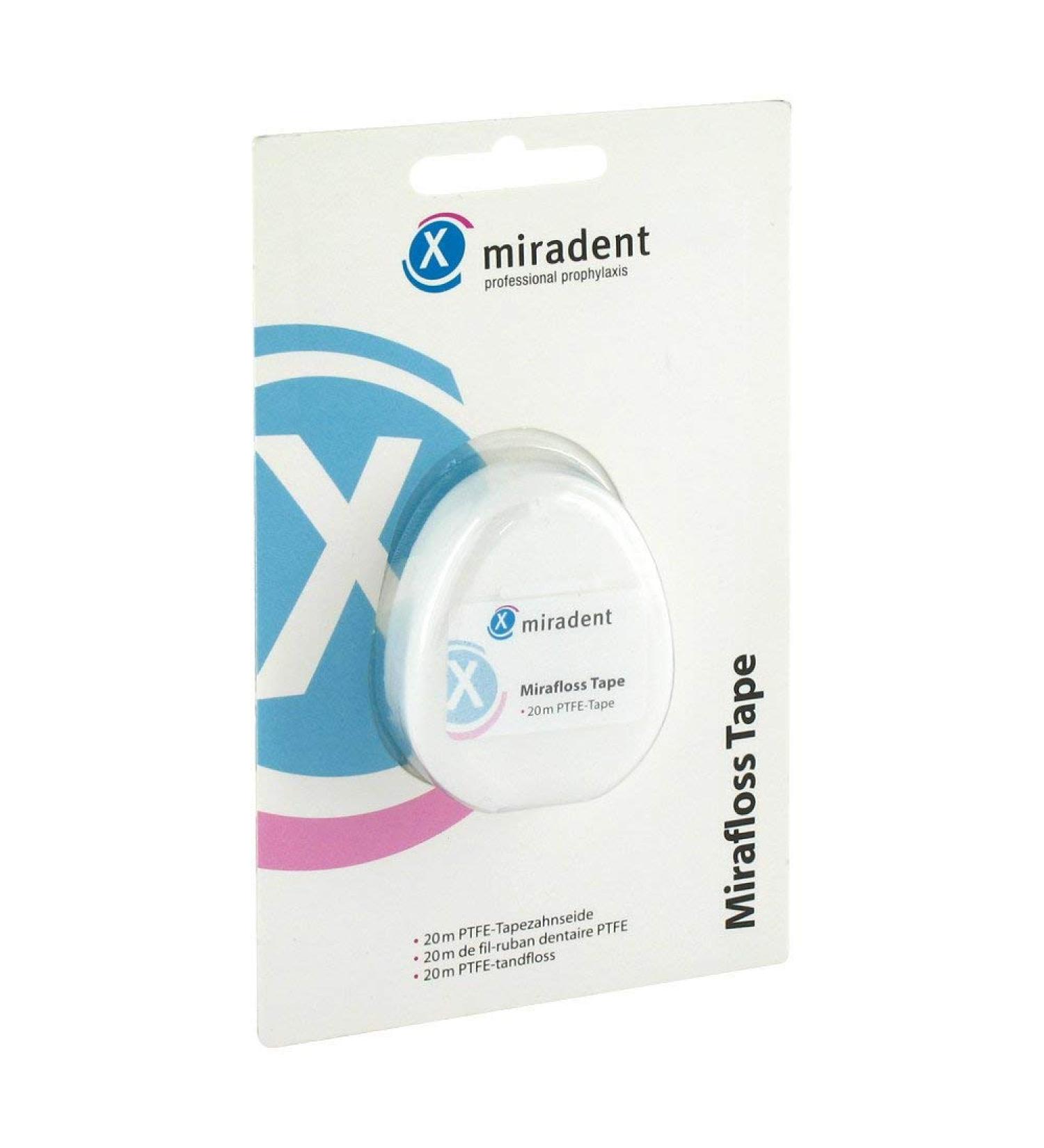 Miradent dental floss Mirafloss tape Teflon coated.