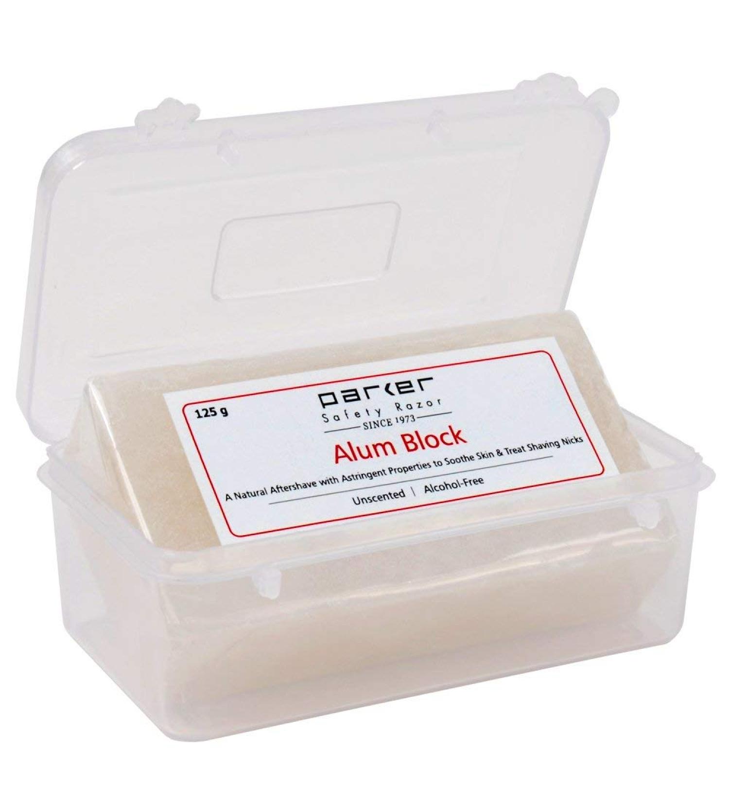 Parker Safety Razor Large Alum Stone with Travel Case - Natural Aftercare & Antiseptic (125g / 4.4oz) - International Shipping Available - Buy Online on GoSupps.com