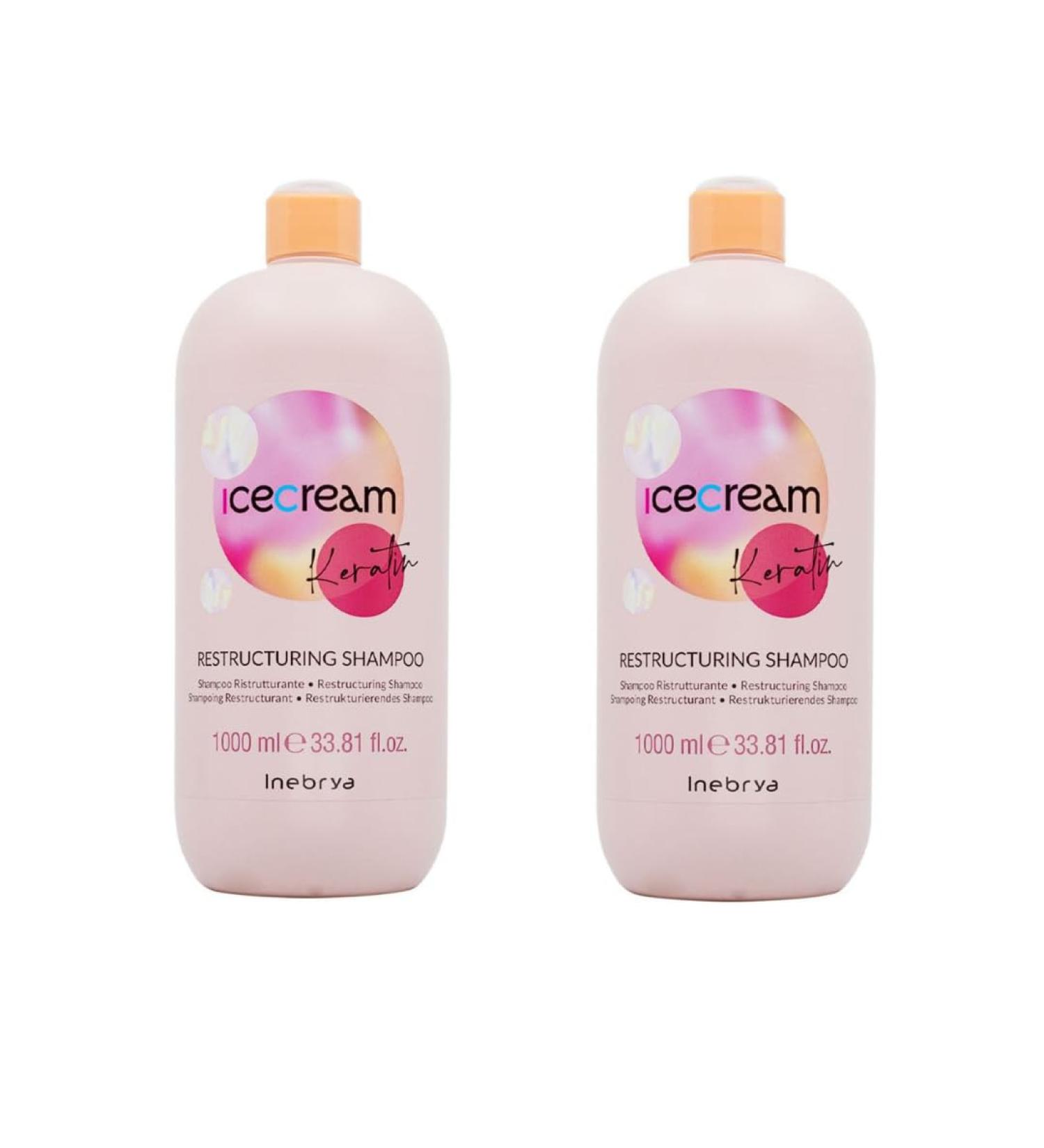  Inebrya Inebrya Ice Cream Keratin Restructuring Shamoo 2000 ml - 2 Bottles - Buy Online on GoSupps.com