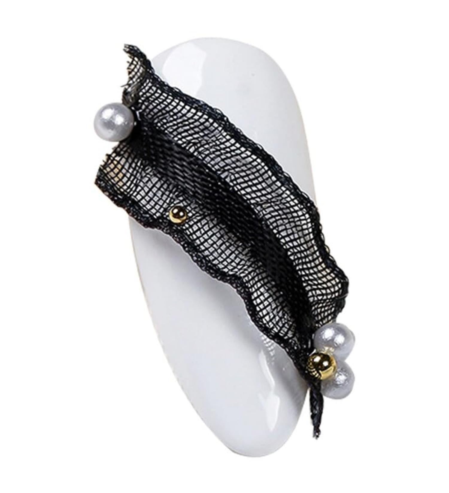 Fingernail Ornament Lace Nail Decor 11.81in Fashion Faux Pearl Gentle Style Nail Art Supply Ladies DIY Nail Decoration - Buy Online on GoSupps.com