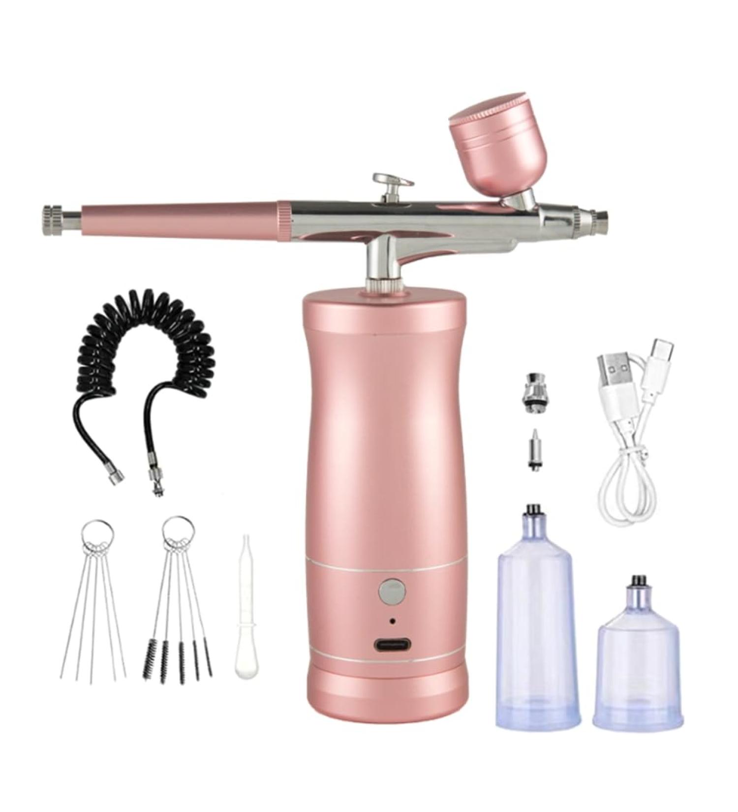Dewedrt Handheld Airbrush Rechargeable Airbrush Compressor Airbrush Set for Nail Art Barber Makeup Painting Pink - Buy Online on GoSupps.com