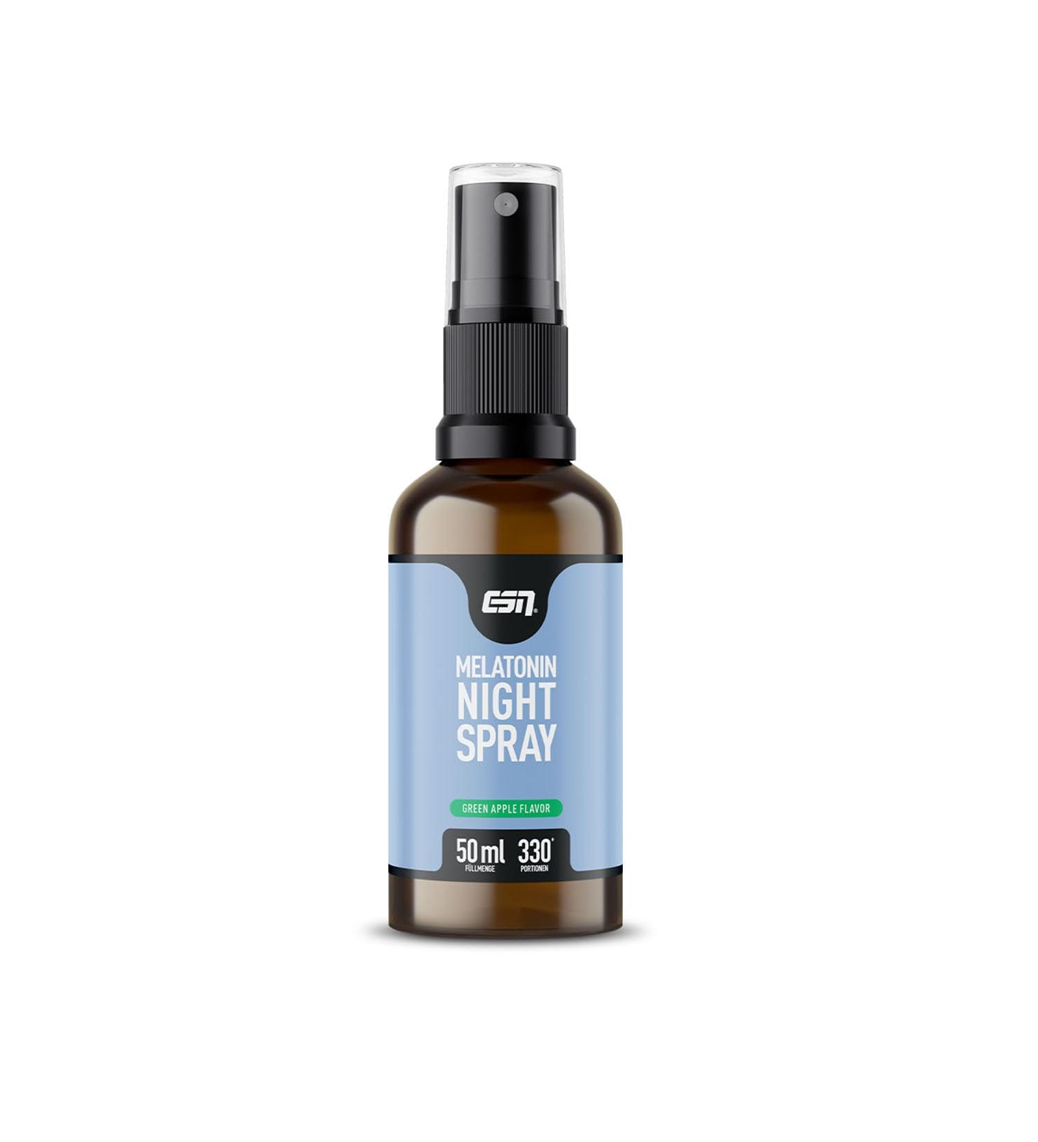 ESN Melatonin Night Spray 50ml - Green Apple Sleep Spray with Melatonin & Vitamin B6 for Better Sleep - Buy Online on GoSupps.com