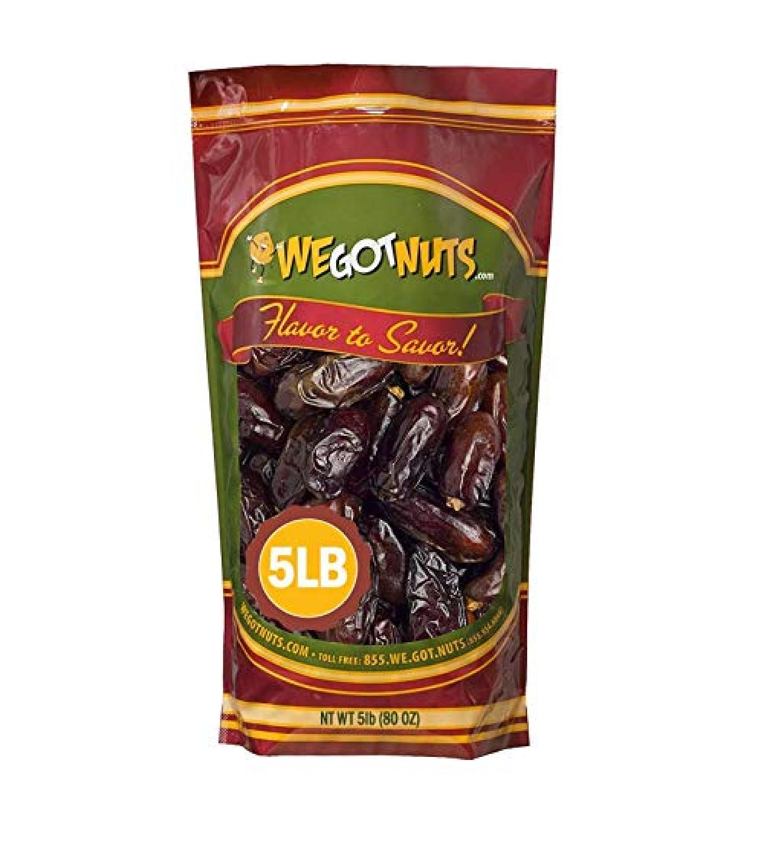 Medjool Dates - 5 Pounds/LB - We Got Nuts 5 Pound (Pack of 1)