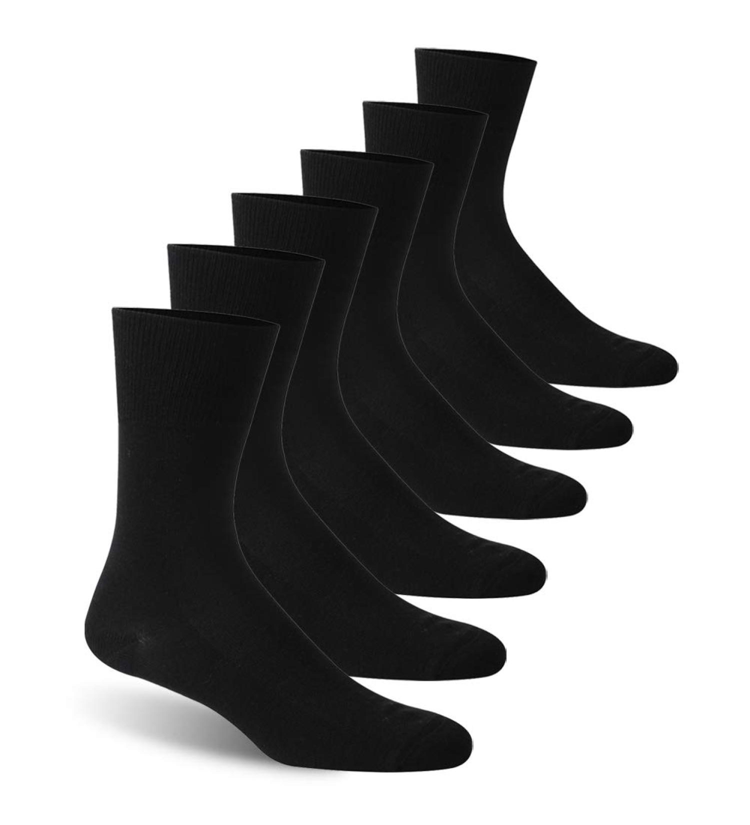 Facool Diabetic Socks - Men Women Dress Crew Cotton 6 Pairs X-Large Black - Buy Online on GoSupps.com