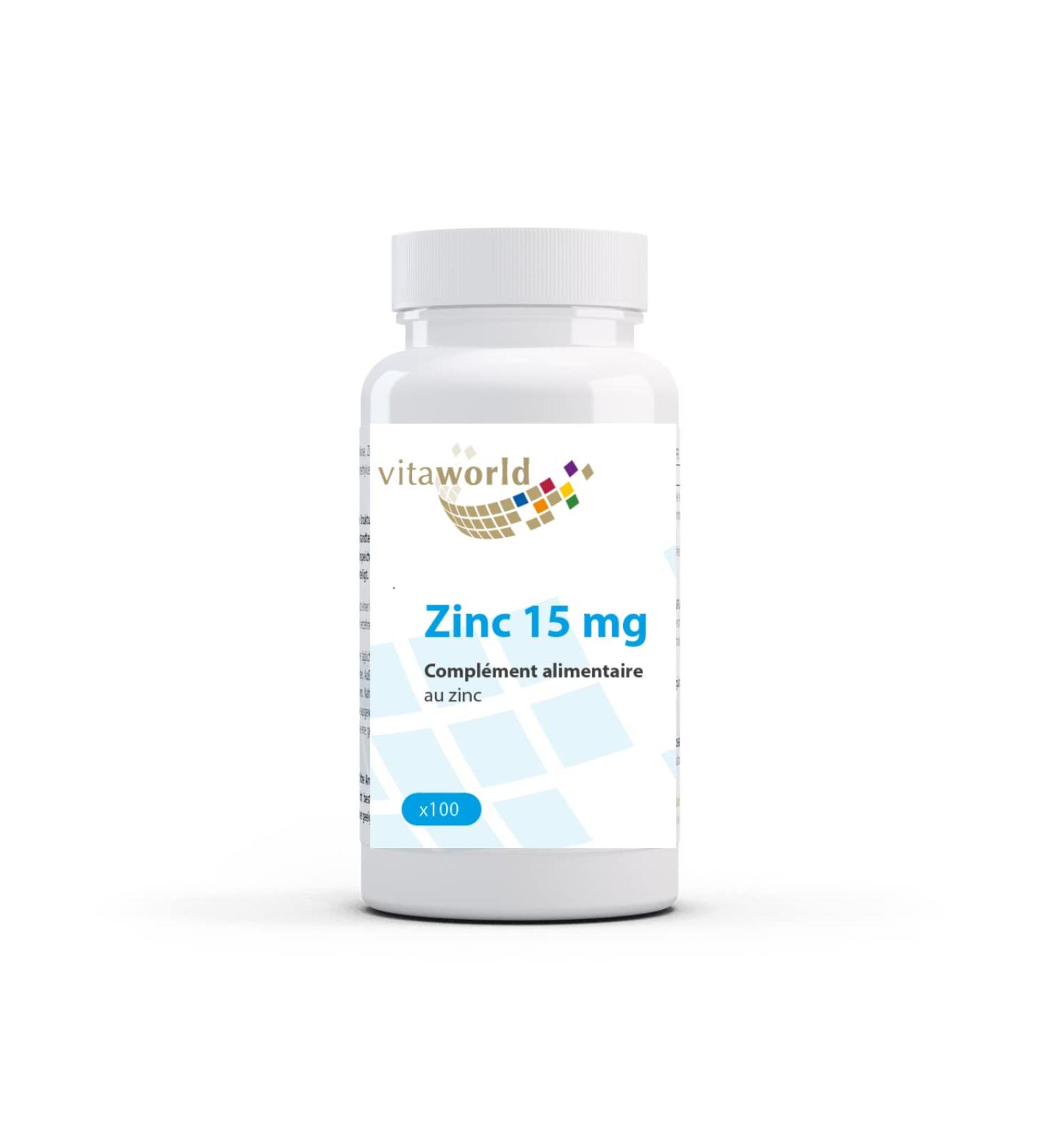 Vita World Zinc 15mg 100 Capsules Zn Made in Germany