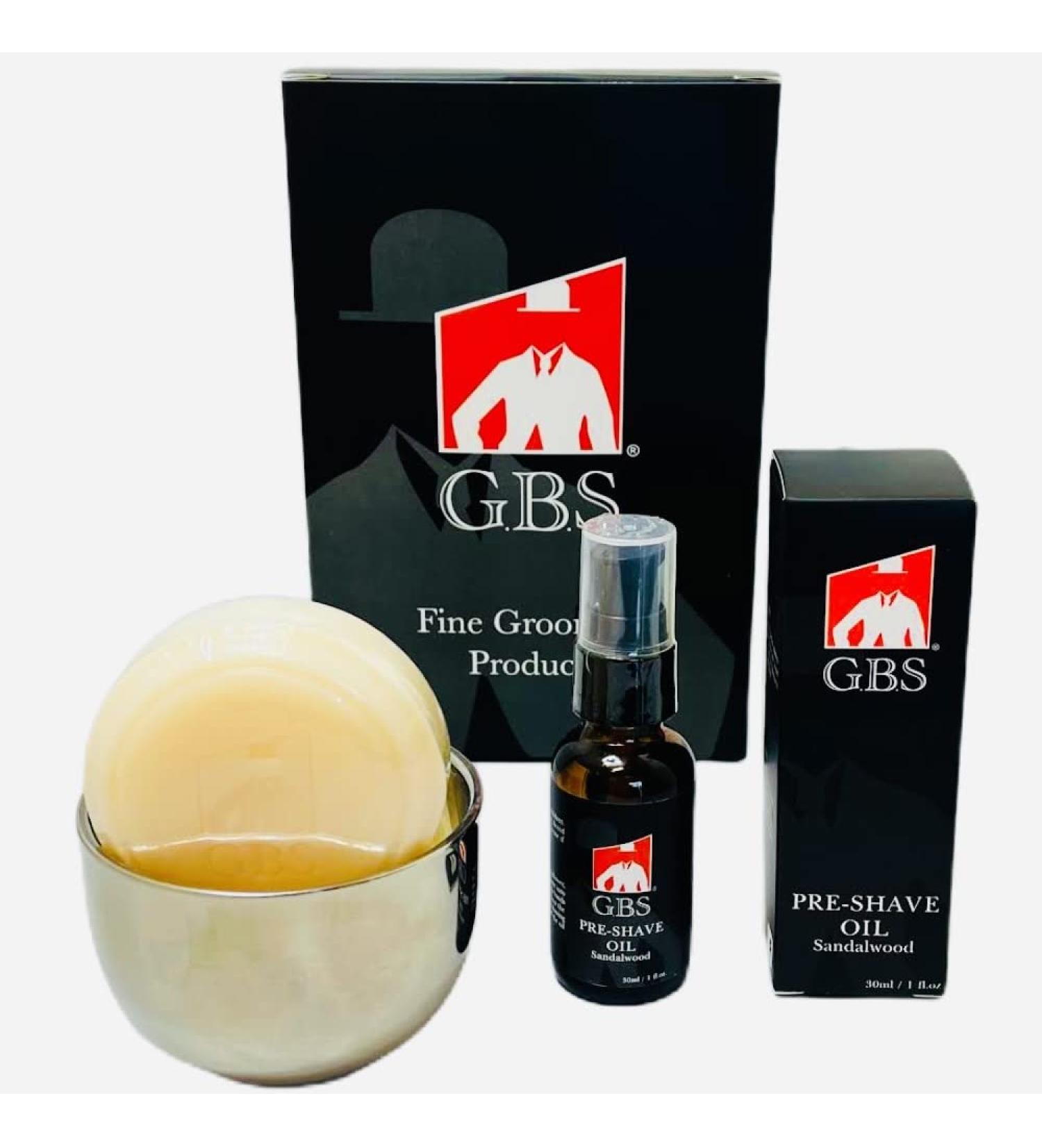 Shop G.B.S Men's Smooth Stainless-Steel Shave Bowl with Soap & Pre-Shave Oil - Premium International Shipping - Buy Online on GoSupps.com