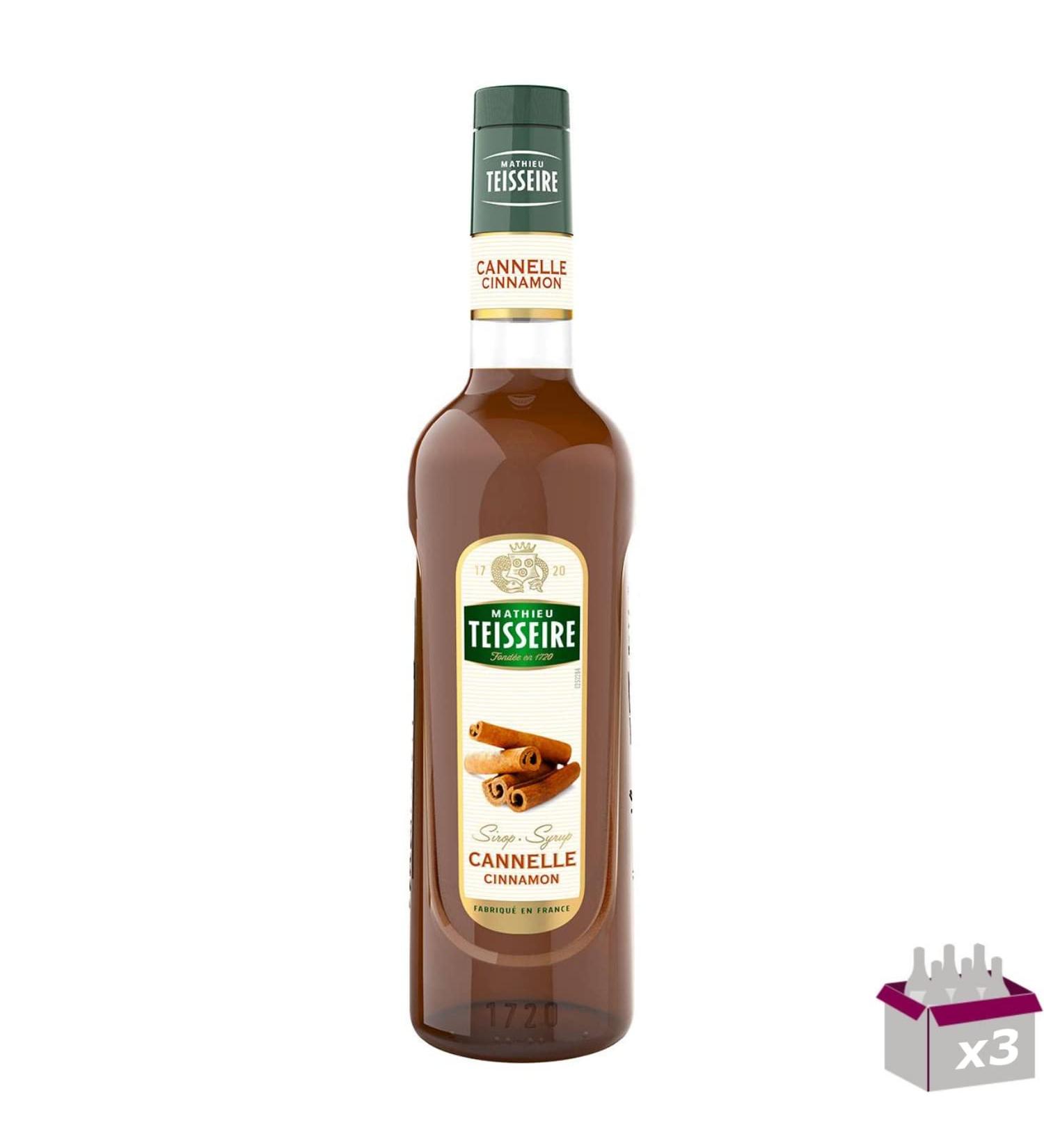 Lot de 3 - TEISSEIRE - Sirop Cannelle - 70cL