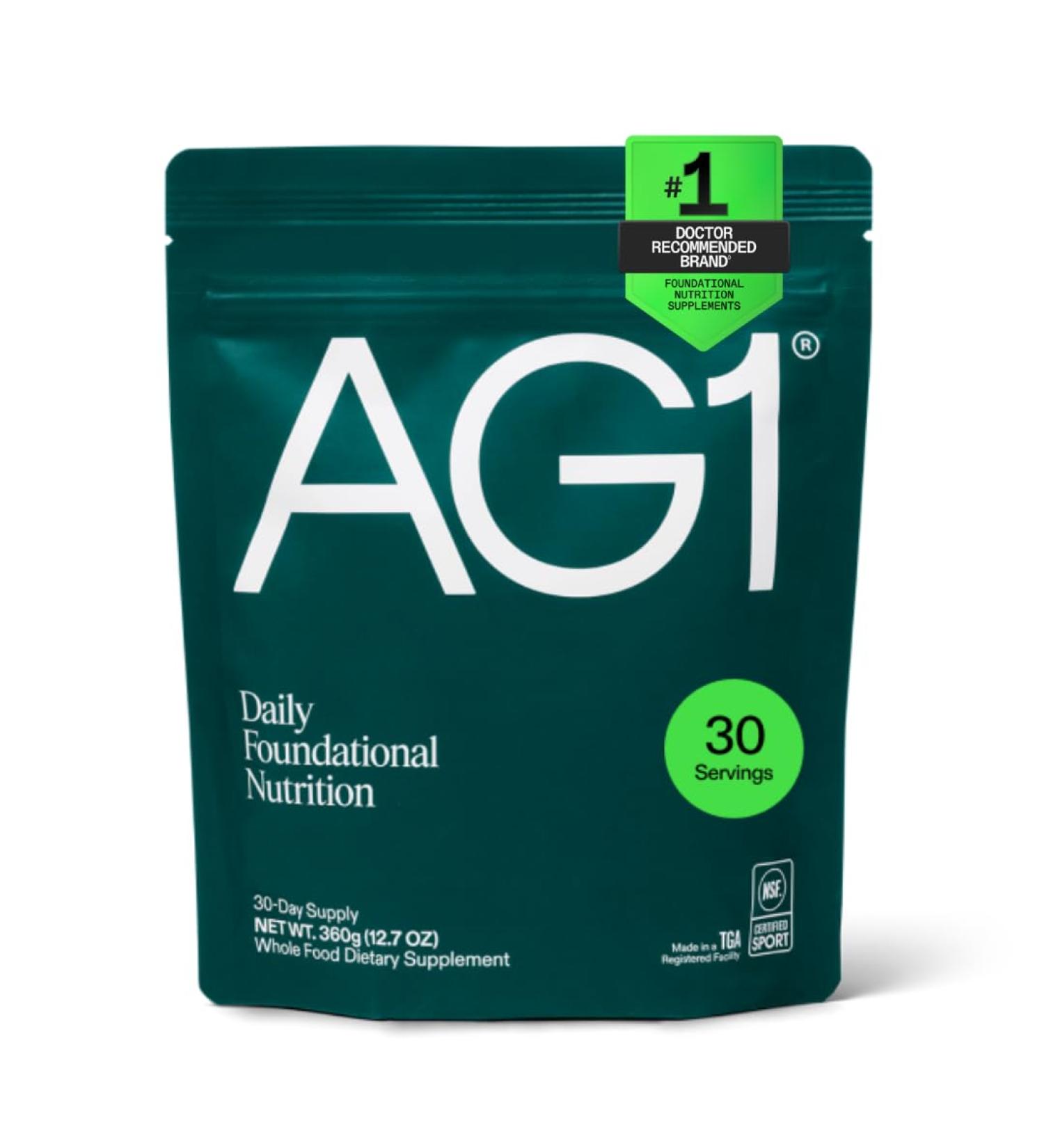 AG1 Greens Powder Refill Pouch 75 Vitamins, Multivitamin & Probiotic | Gut Health Support | Vegan, Keto, Gluten Free | Athletic Greens Supplement - Pouch Only, Classic Formula Refill Pouch: 30 svgs (No scoop or shaker, pa  - Buy Online on GoSupps.com