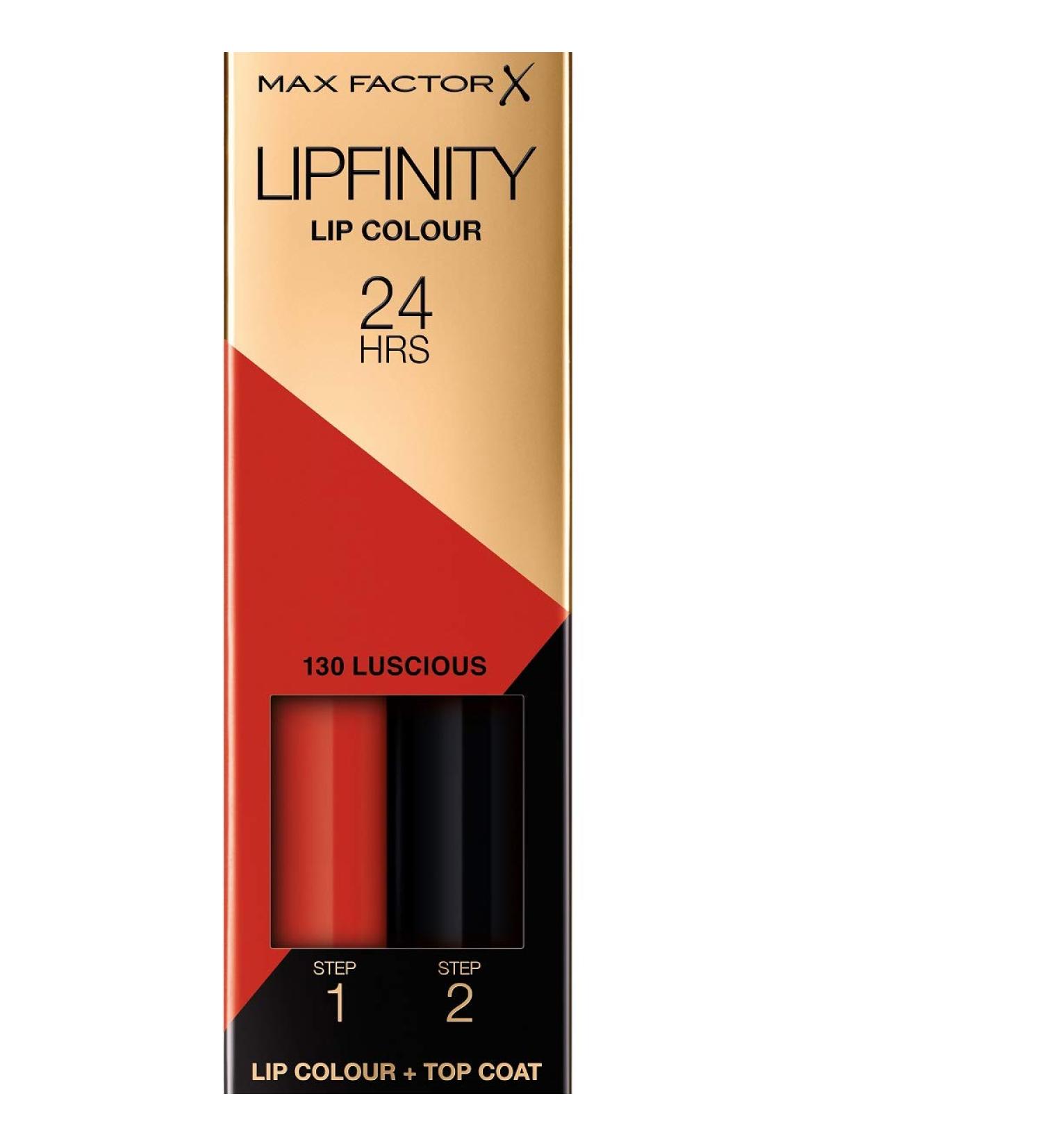Max Factor Lipfinity Lip Color Luscious 130 - 24H Long-Lasting Lips with Nourishing Gloss Top Coat - Intense Color & Precise Applicator - Buy Online on GoSupps.com