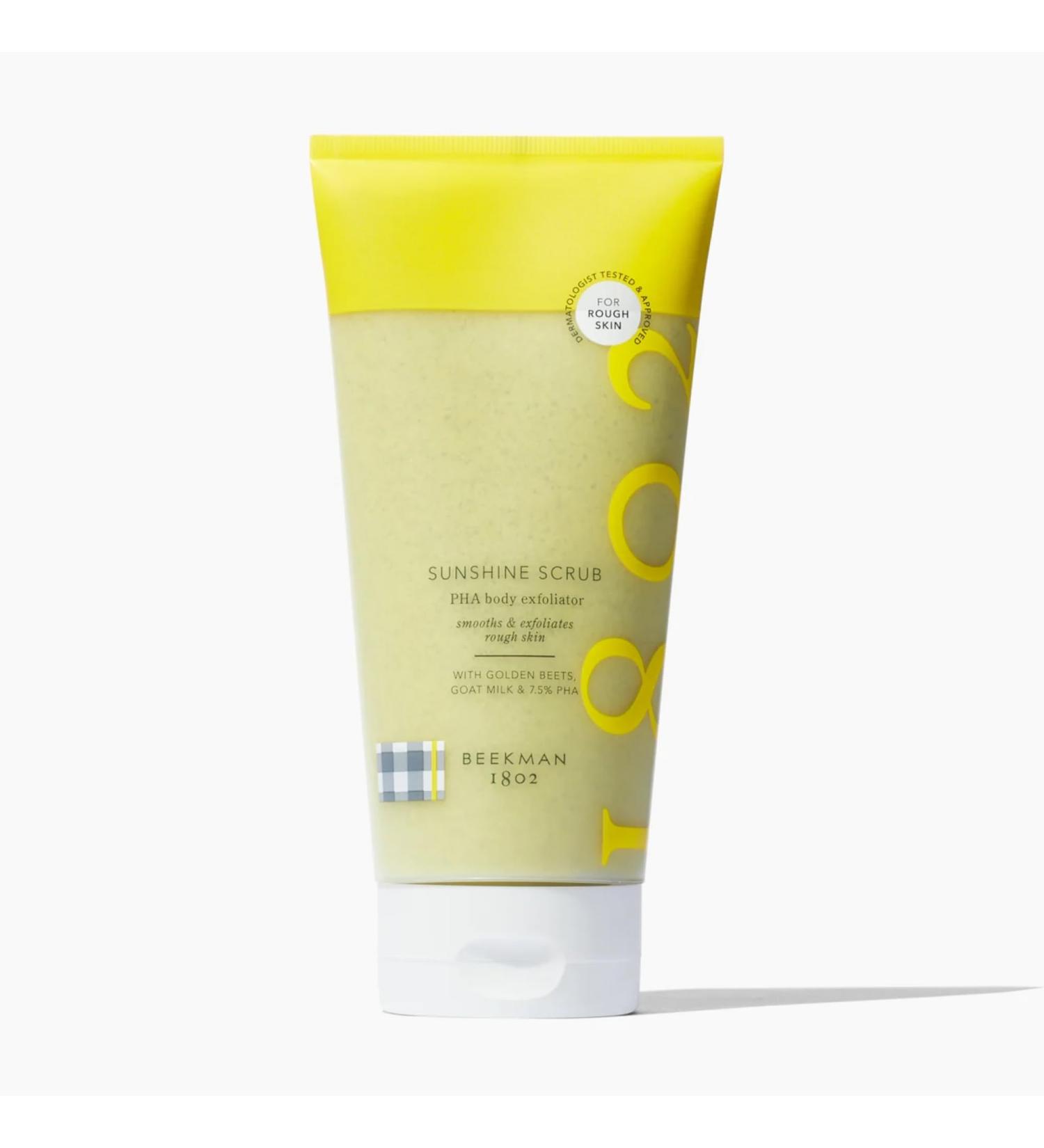 Beekman 1802 Sunshine Body Scrub - Fragrance Free 8 oz | Exfoliate Keratosis Pilaris | Gentle PHA Body Scrub for Sensitive Skin | Cruelty Free - Buy Online on GoSupps.com