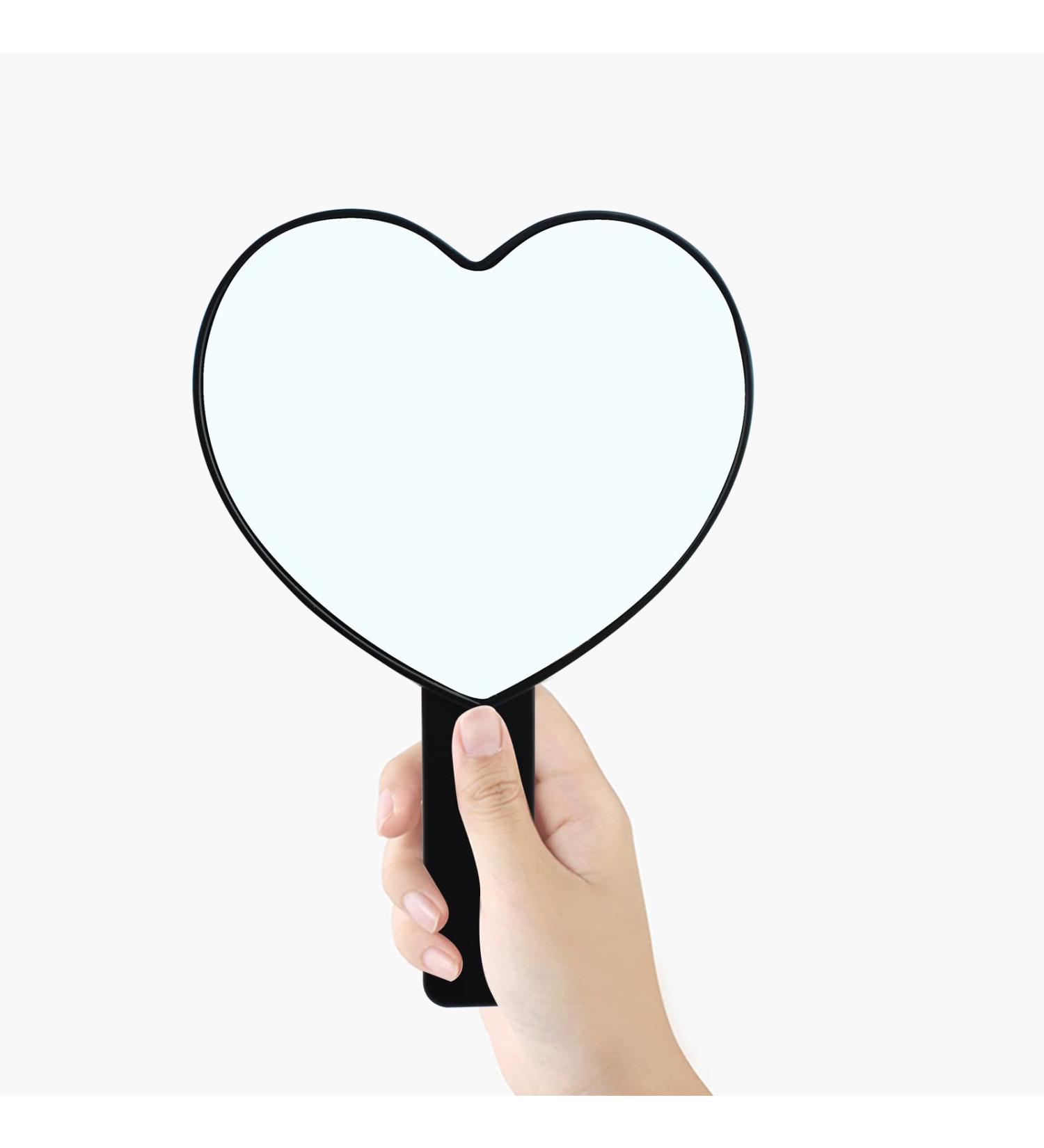 TBWHL Heart-Shaped Travel Handheld Mirror with Handle - Black (1 Pack) - Buy Online on GoSupps.com