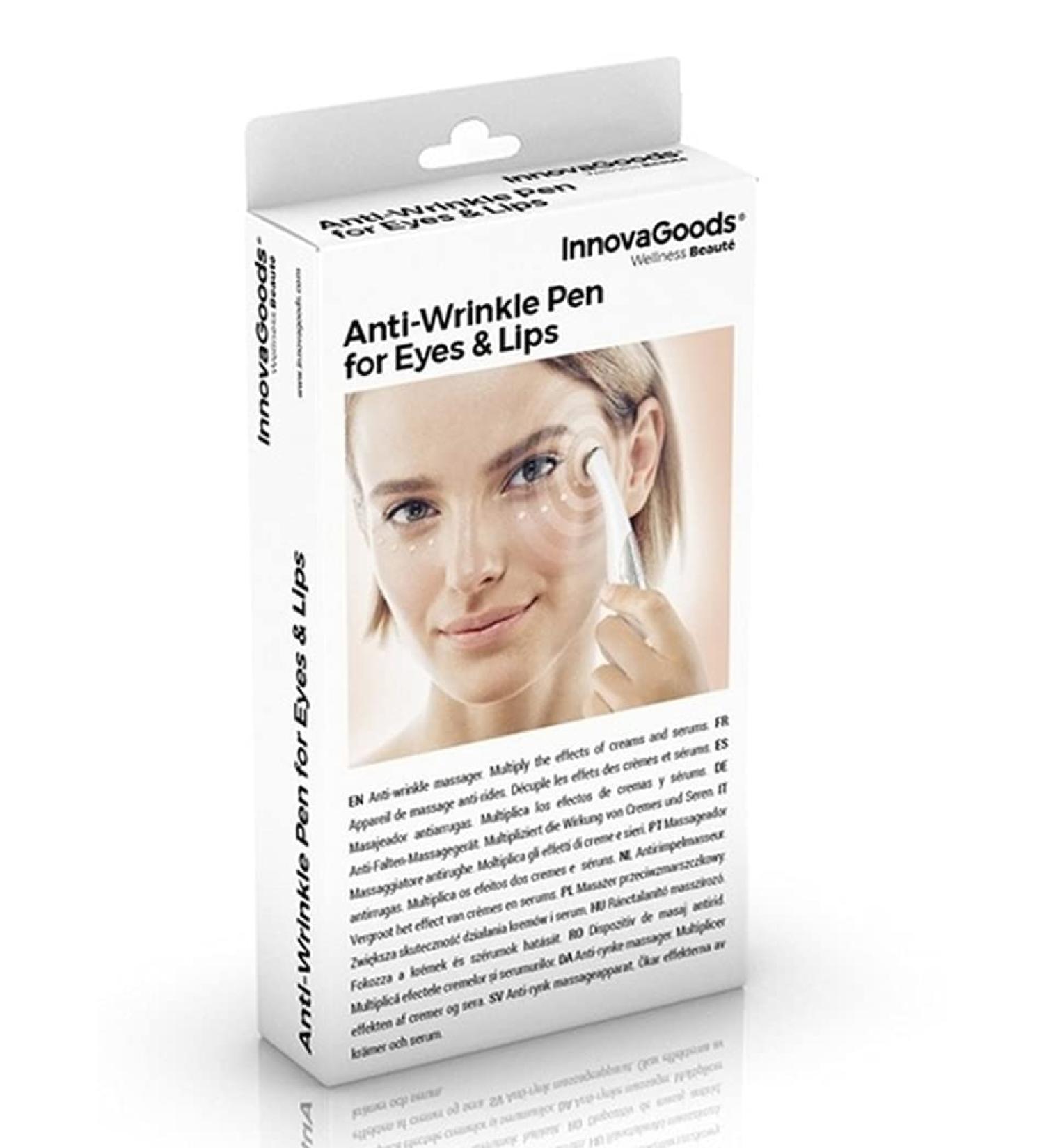 Innovagoods - anti -fold massage pencil for eyes and lips ionic facial massage rejuvenating treatment ergonomic design white 1 piece