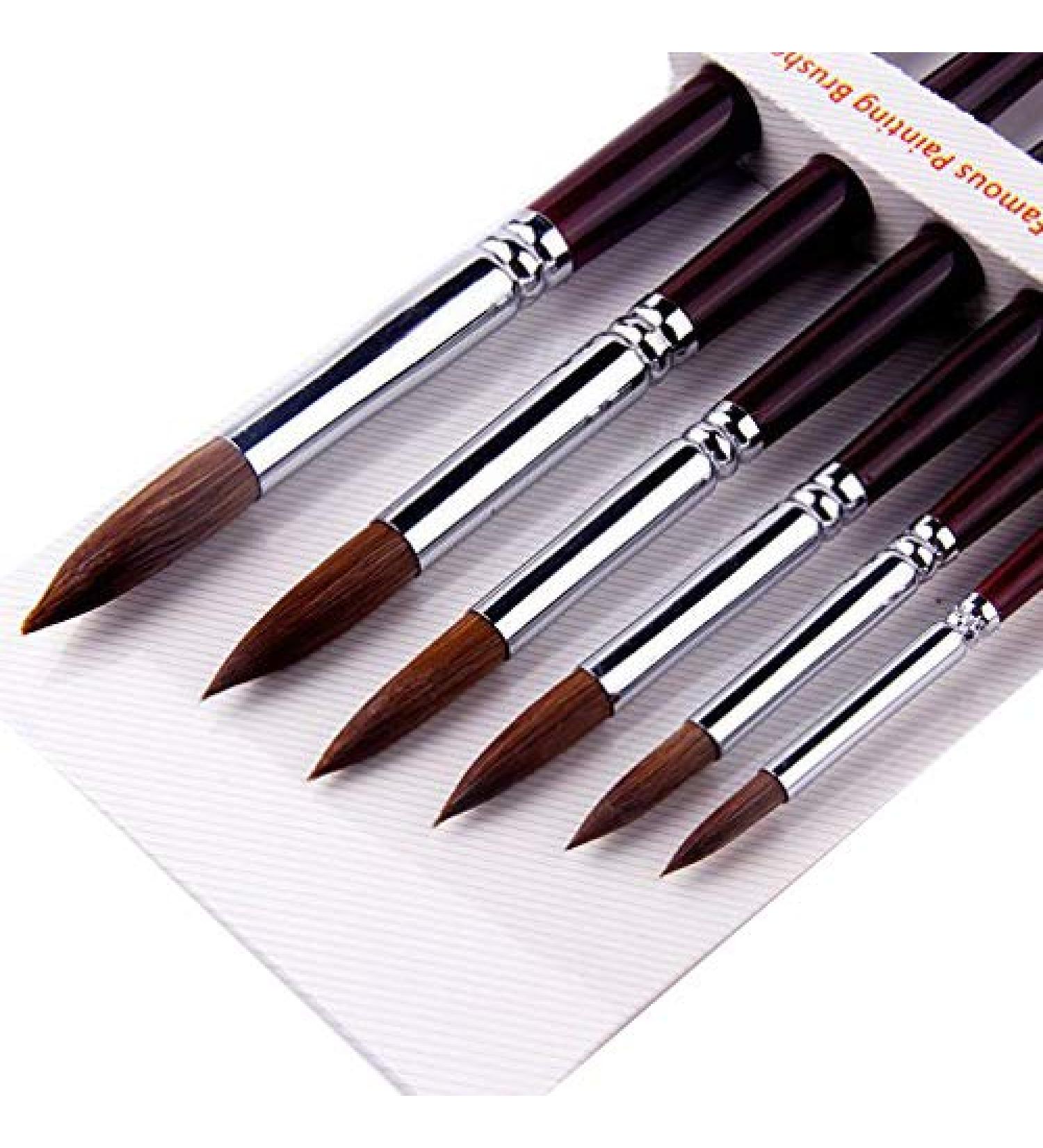 Sable Watercolour Brushes Set - Round Point Tip for Watercolor & Acrylic Painting - Buy Online on GoSupps.com