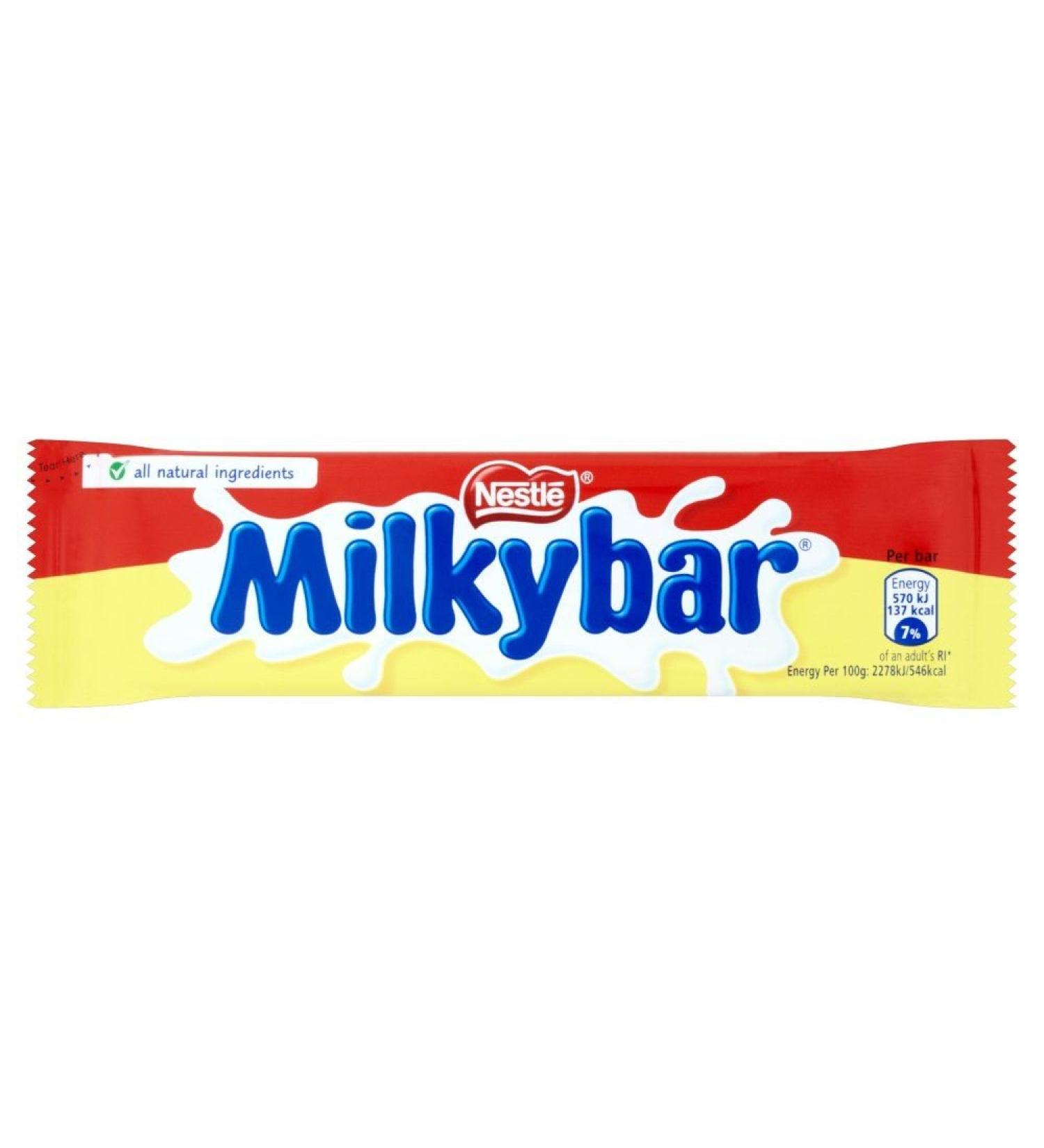 Nestlé - Milkybar white chocolate bar - medium size - pack of 18 bars of 25 g