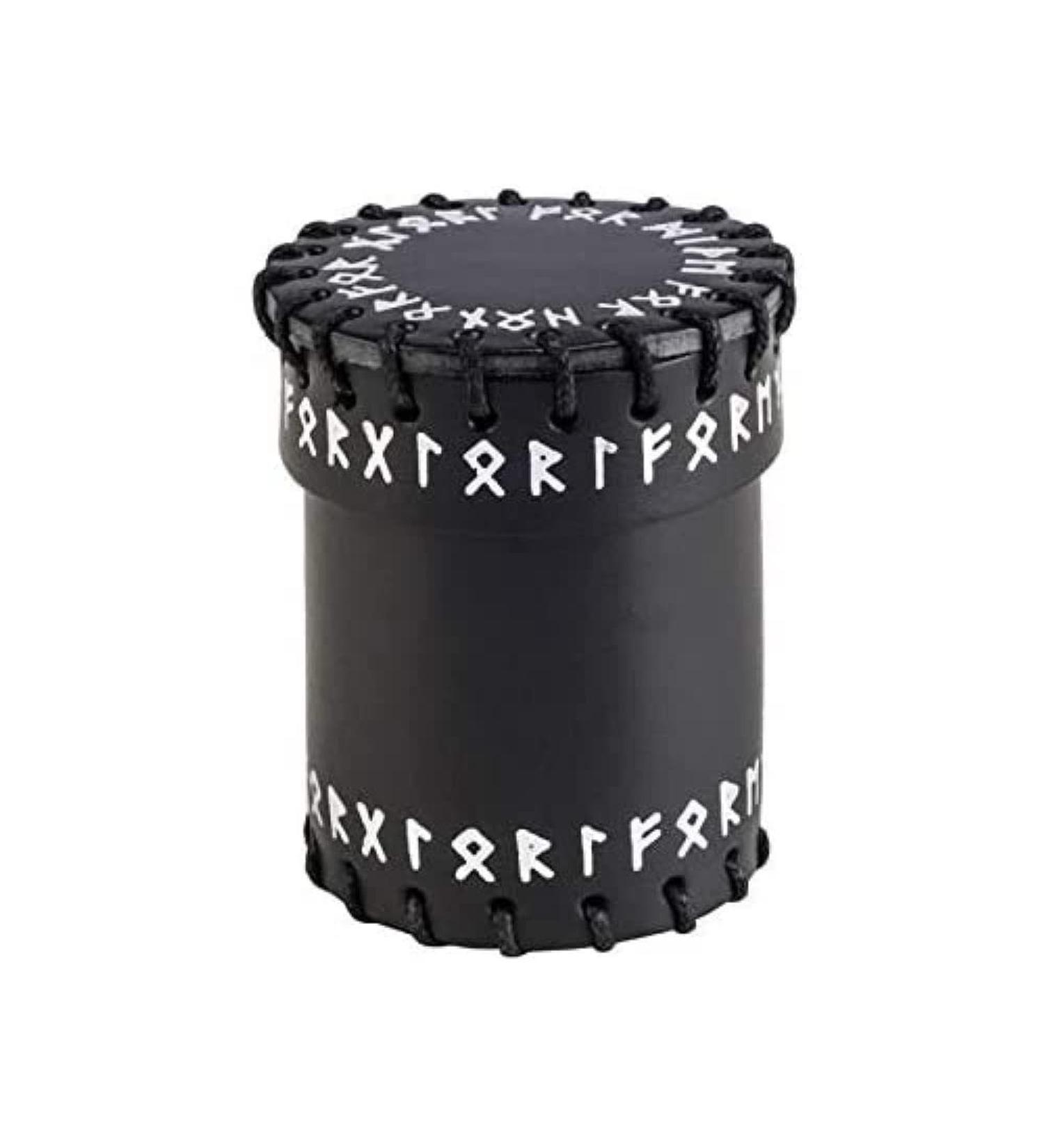 Q WORKSHOP Runic Black Leather Dice Cup