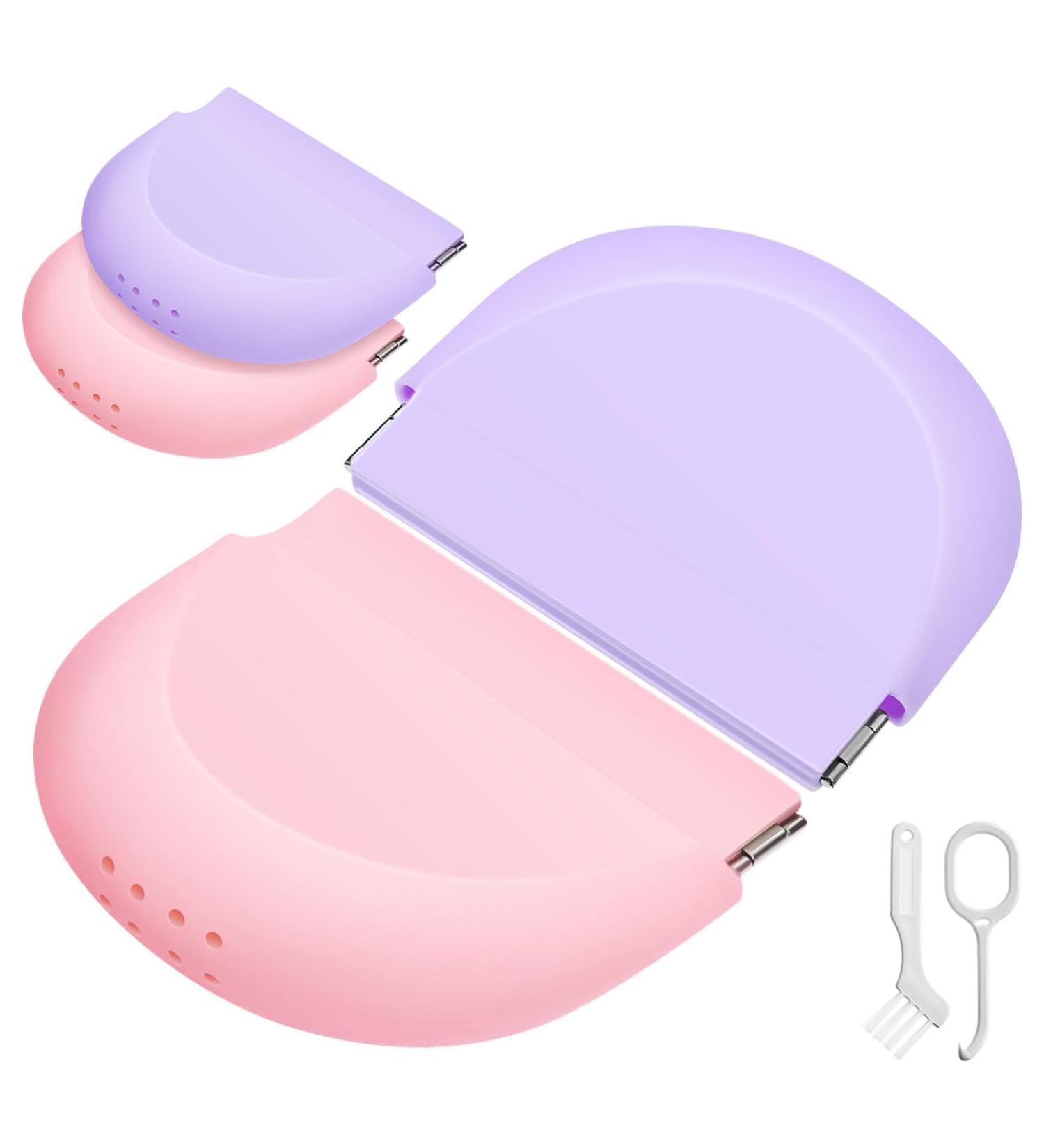 Healvian 4-Part Retainer Etui - Cute Slim Aligner Holder with Ventilation Holes | Dental Storage Container & Toothpaw Box for Prosthesis - Buy Online on GoSupps.com