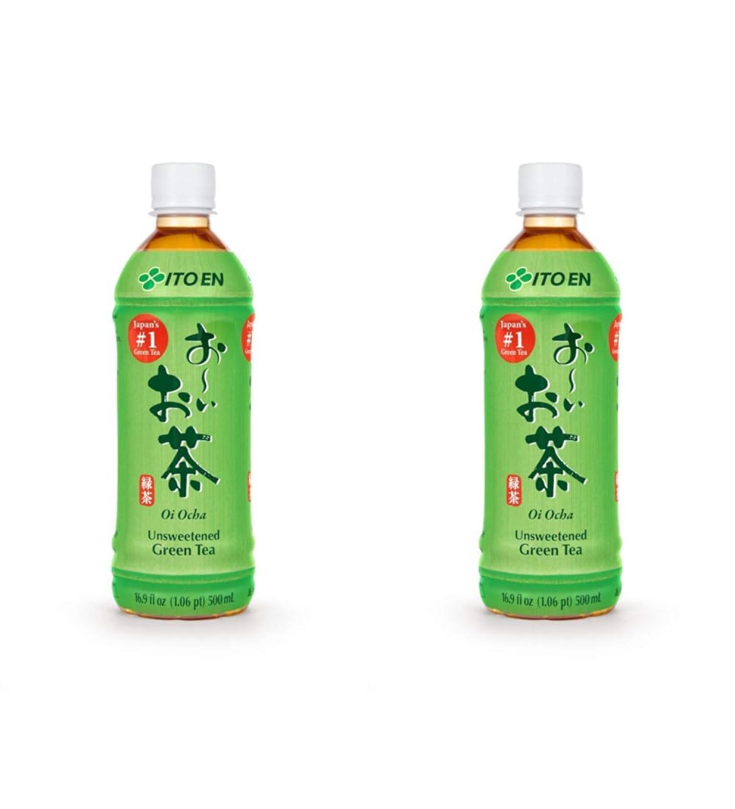 Ito En Green Tea Unsweetened - 500ml Vegan & Gluten-Free Bottles (2 Pack) | Premium Selected Tea Leaves - Buy Online on GoSupps.com