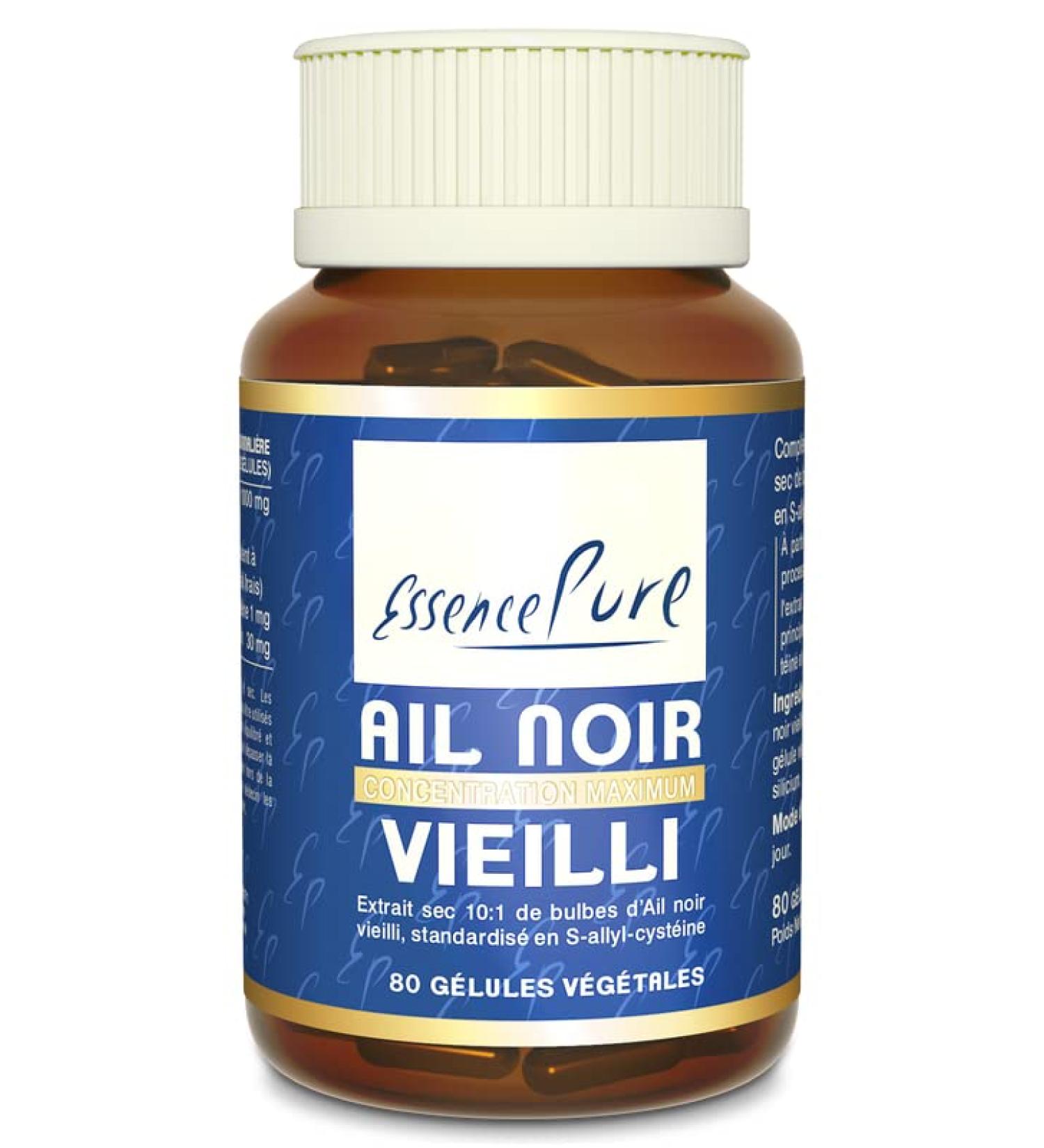 Fermented Black Garlic 10x Pure Essence Concentrate | Aged Black Garlic Extract | Helps Heart Health and Cholesterol Levels | Odourless Tasteless | 80 Vegetable Capsules | Api-Nature