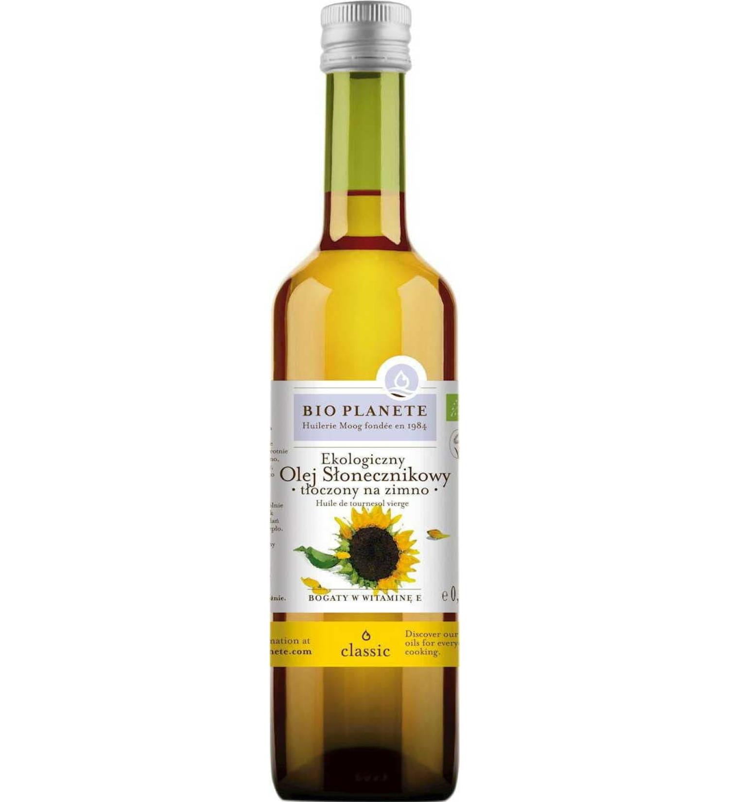 COLD PRESSED ORGANIC VIRGIN SUNFLOWER OIL 500 ml - Bio Planete
