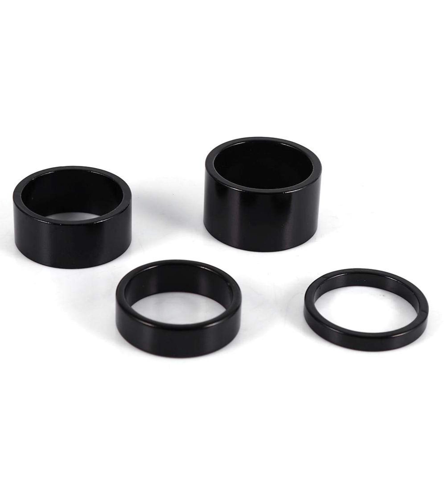 Dioche 4Pcs Aluminum Alloy Bike Headset Spacer Set - 5mm/10mm/15mm/20mm Black - Buy Online on GoSupps.com