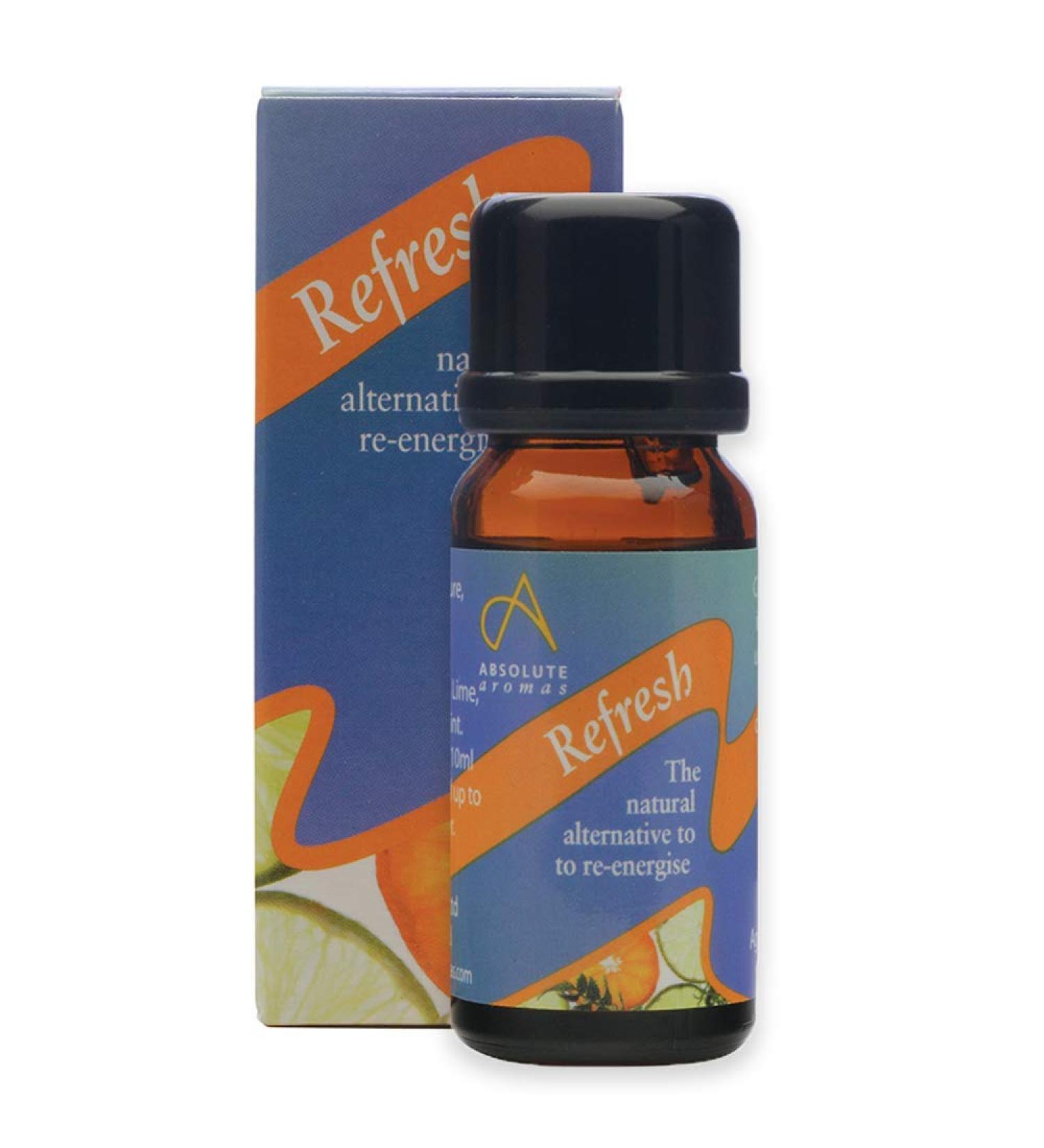 Absolute Aromas Refresh Blend Oil 10ml | Uplifting Essential Oil for Aromatherapy | International Shipping Available - Buy Online on GoSupps.com