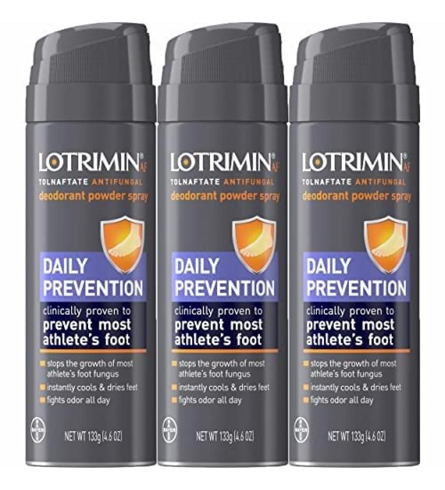 Lotrimin AF Athlete's Foot Prevention Powder Spray - 4.6oz (Pack of 3) - Buy Online on GoSupps.com