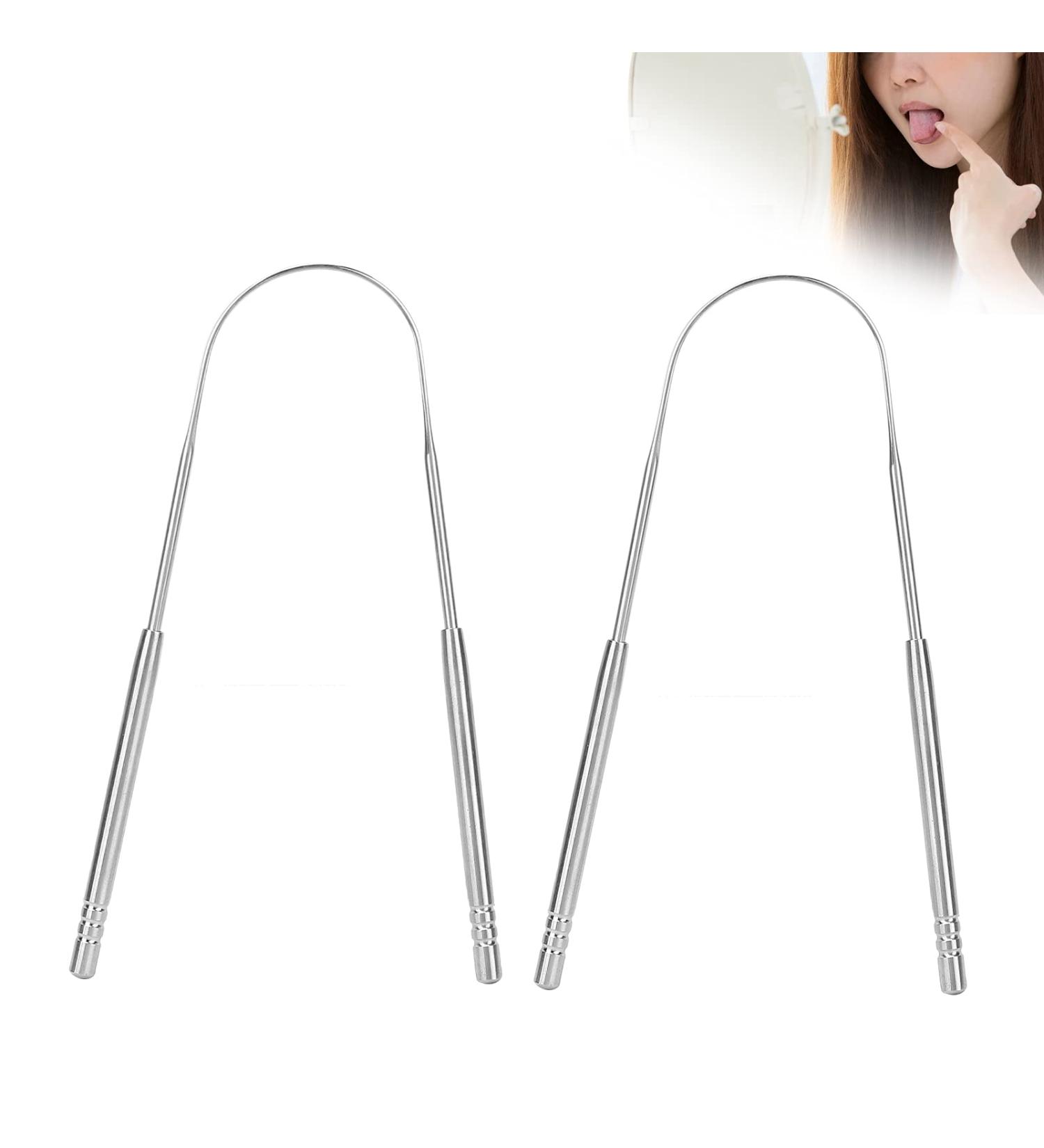 Stainless Steel Tongue Scraper Set for Kids & Adults - Breath Freshener Cleaning Tool for Bad Breath - Buy Online on GoSupps.com