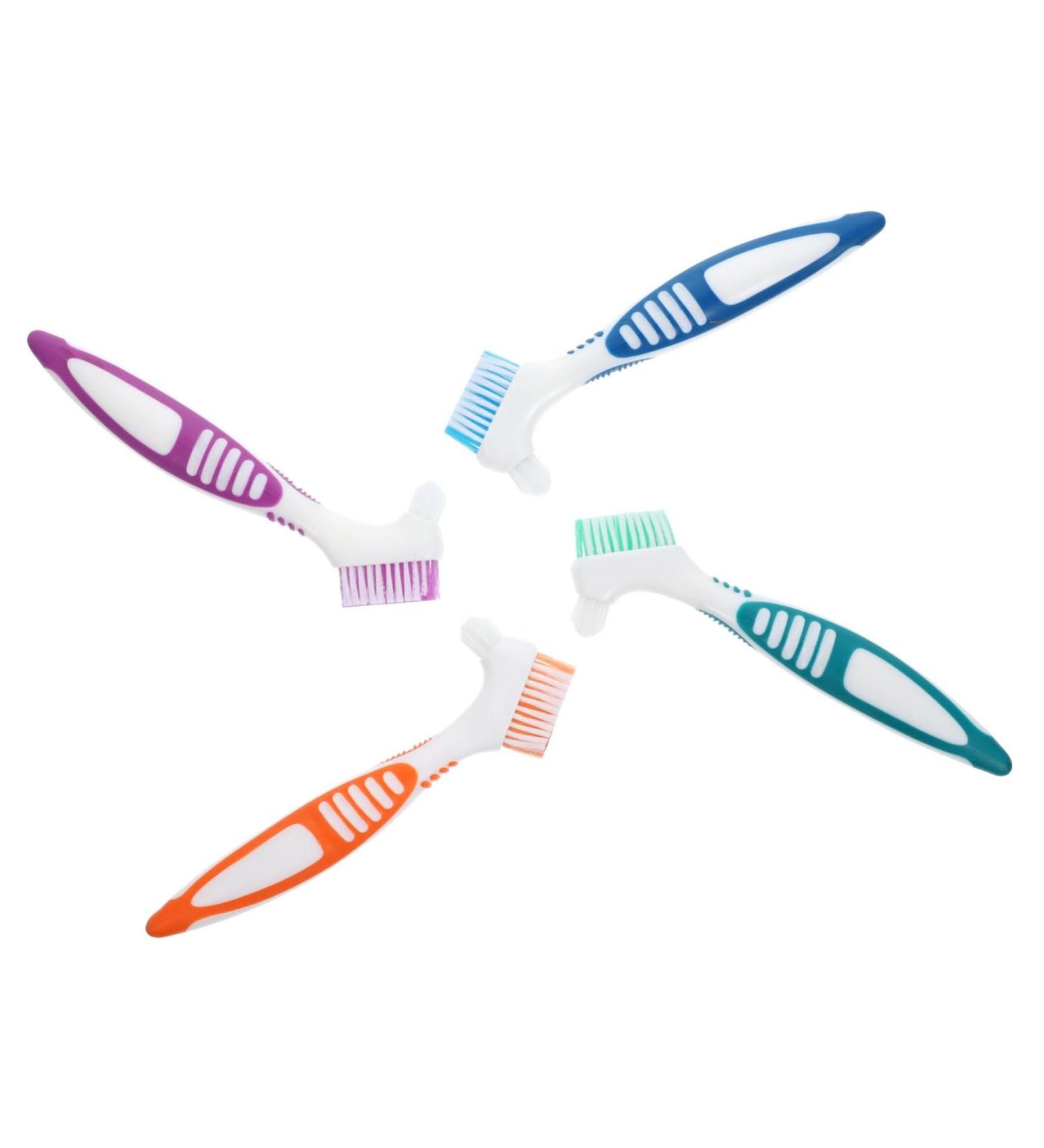 Minkissy 4-Piece Tooth Cleaning Brush Set | Soft Bristles Double-Headed Design for Dentures & Smoking | Comfortable TPE Rubber Brushes - Buy Online on GoSupps.com