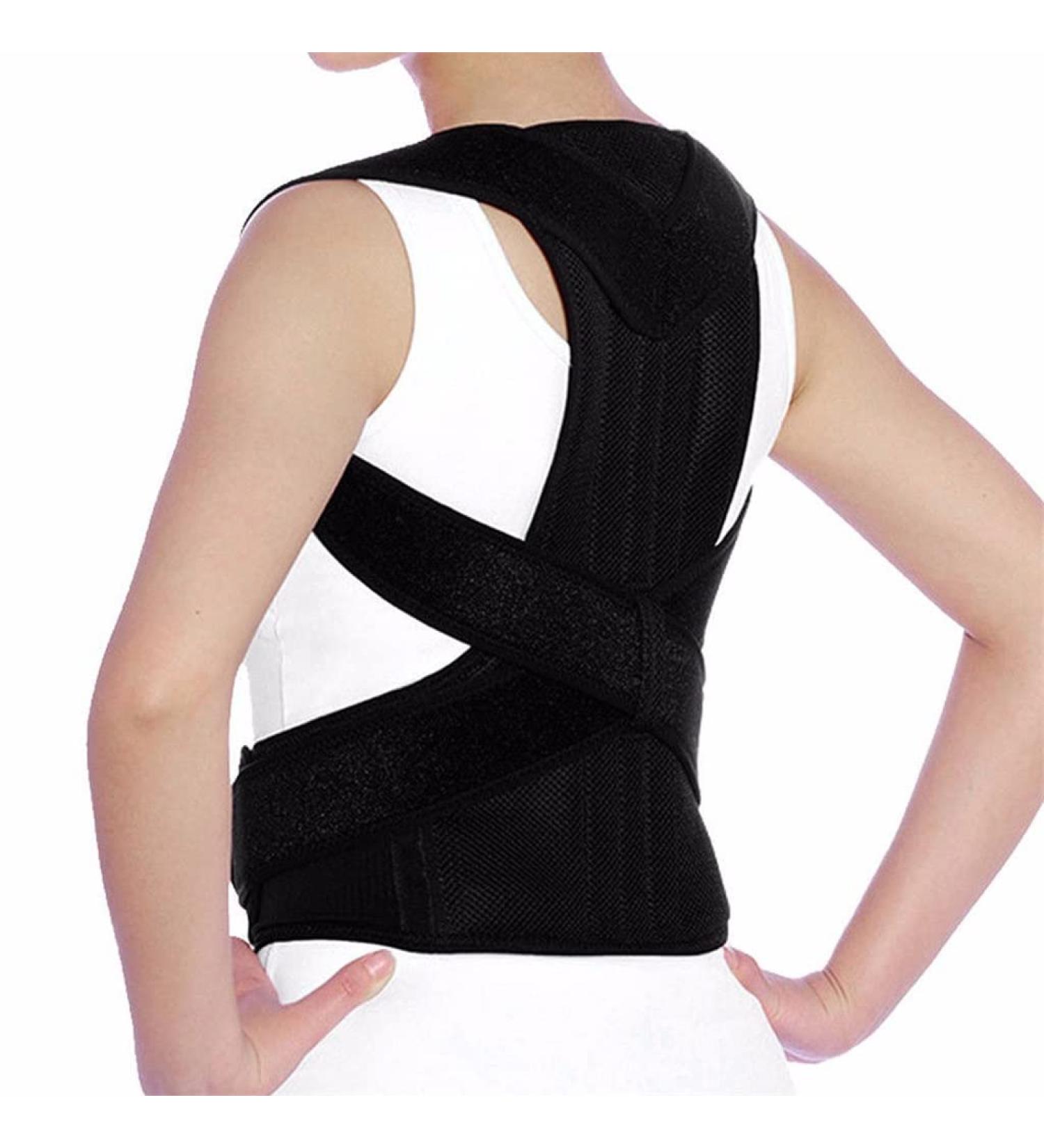 ZCLNYVGJ GUOWGANG Women Men Back Shoulder Posture Corrector Lumbar Brace Spine Support Belt Adjustable Adult Corset Posture Correction Belt (Color : Black Size : Large) (Black XXX) - Buy Online on GoSupps.com