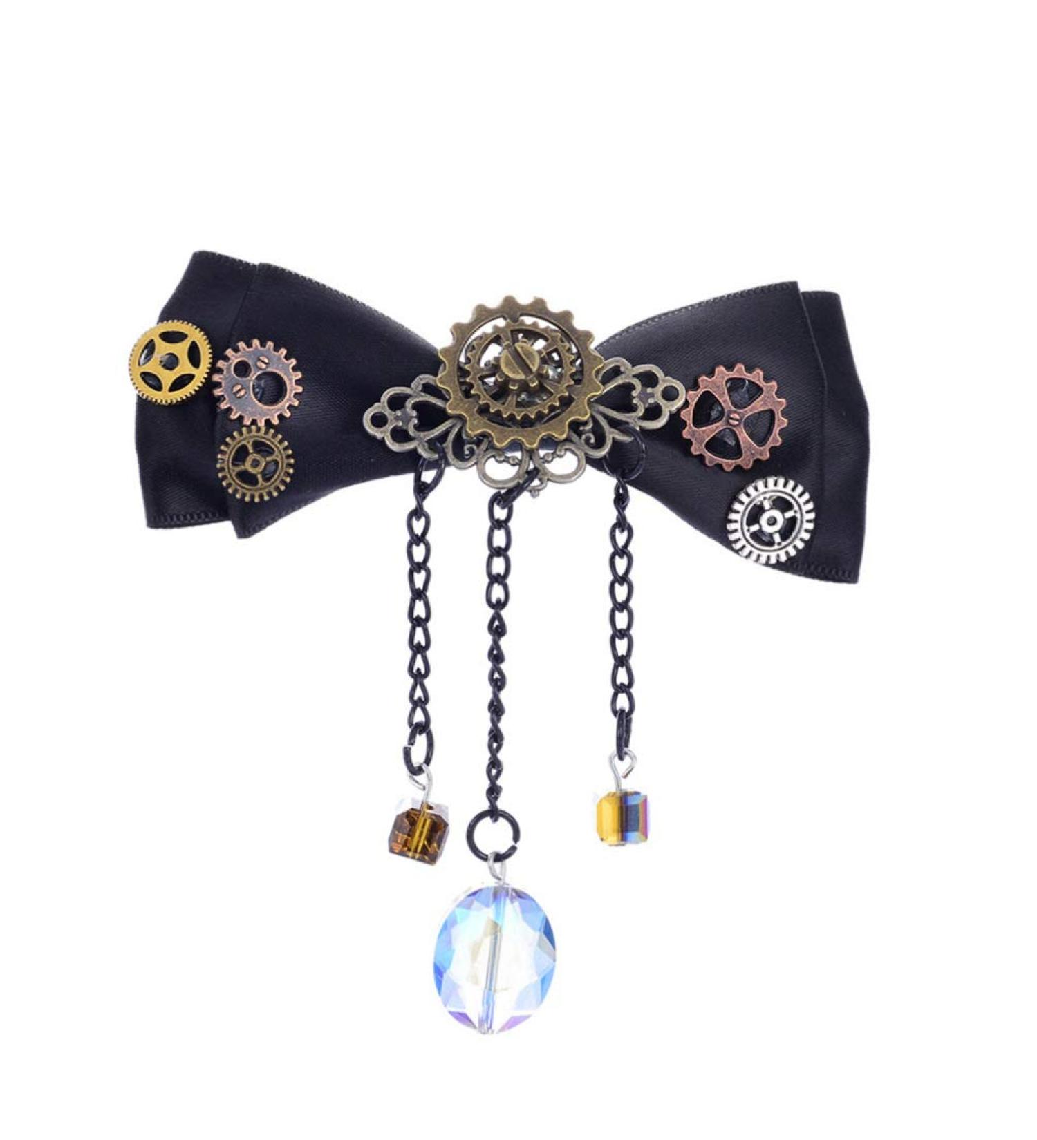 FOMIYES Punk Fabric Bow Hair Clip Fancy Hair Accessories for Women Goth Punk Hair Clip Hair Decorations for Women Hair Slides Hair Pin Hair Clips Women's Steampunk Ribbon - Buy Online on GoSupps.com