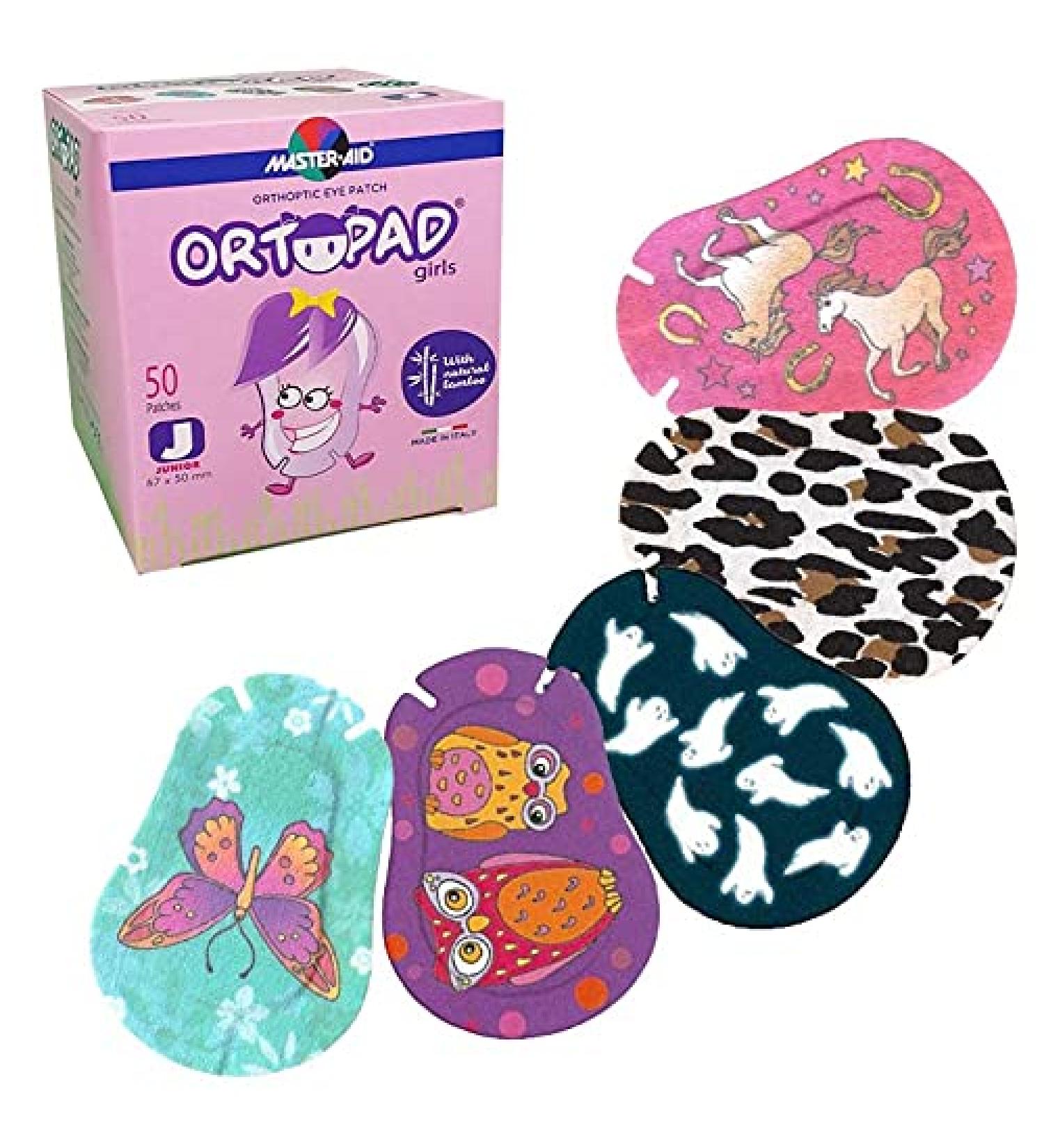 Buy Ortopad Bamboo Girls Eye Patches - Junior Size (0-2 yrs) Ghosts/Owls - 50 Count | International Shipping Available - Buy Online on GoSupps.com