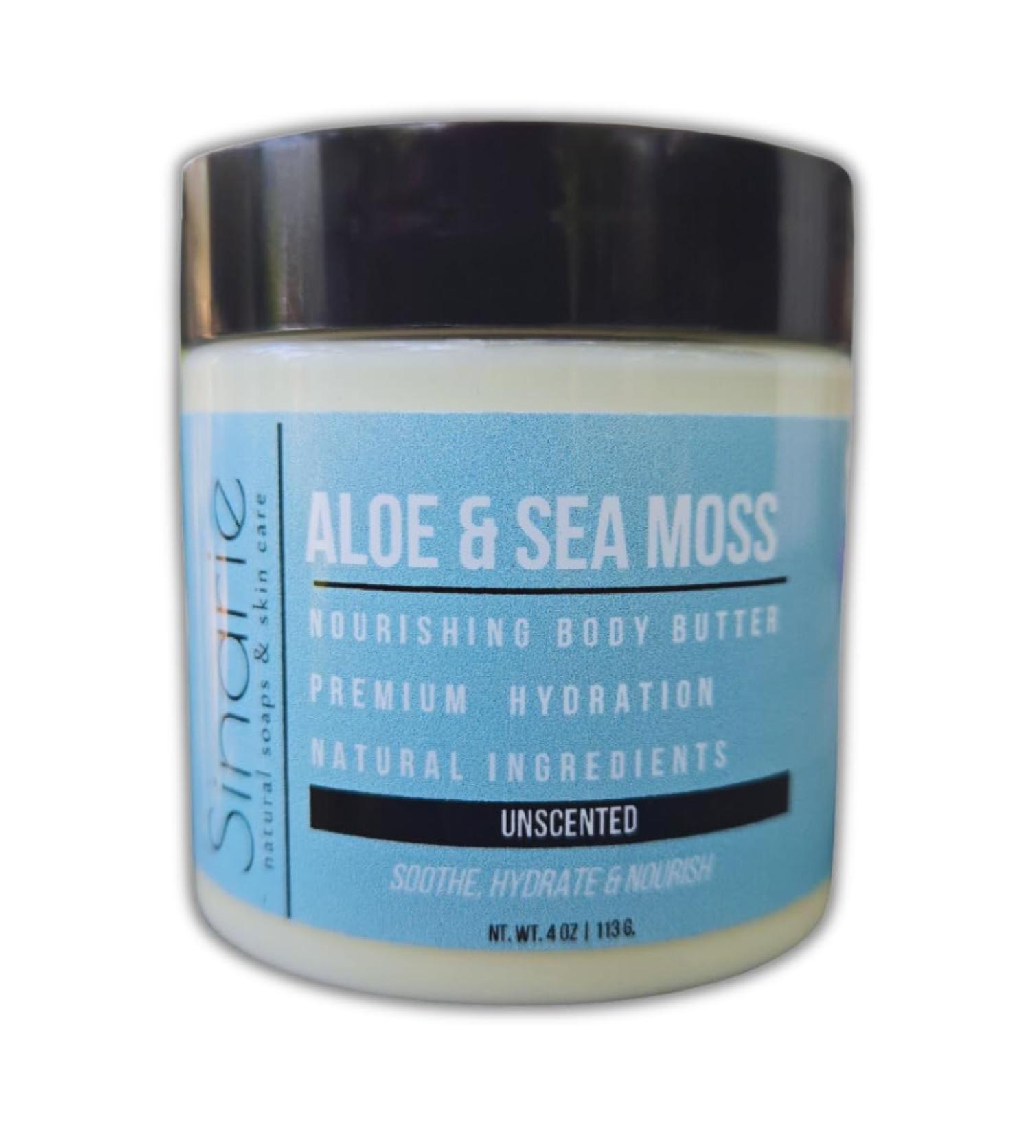 Aloe & Sea Moss Emulsified Body Butter - Unscented 4 oz | Nourishing Soaps & Skincare for All Skin Types | International Shipping Available - Buy Online on GoSupps.com