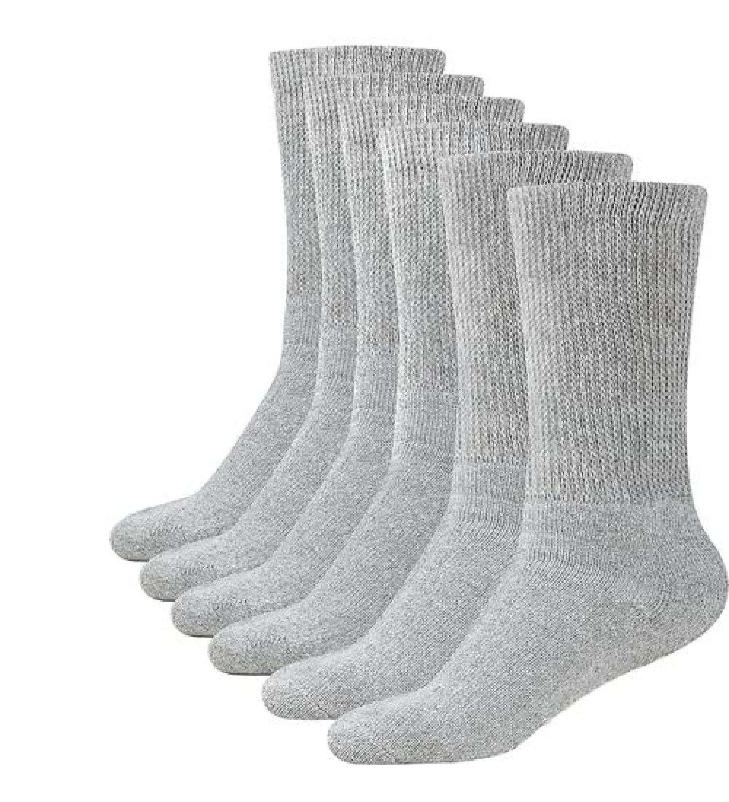 2-12 Pairs Premium Women s Colorful Soft Breathable Cotton Crew Socks Non-Binding & Comfort Diabetic Socks 12 Gray