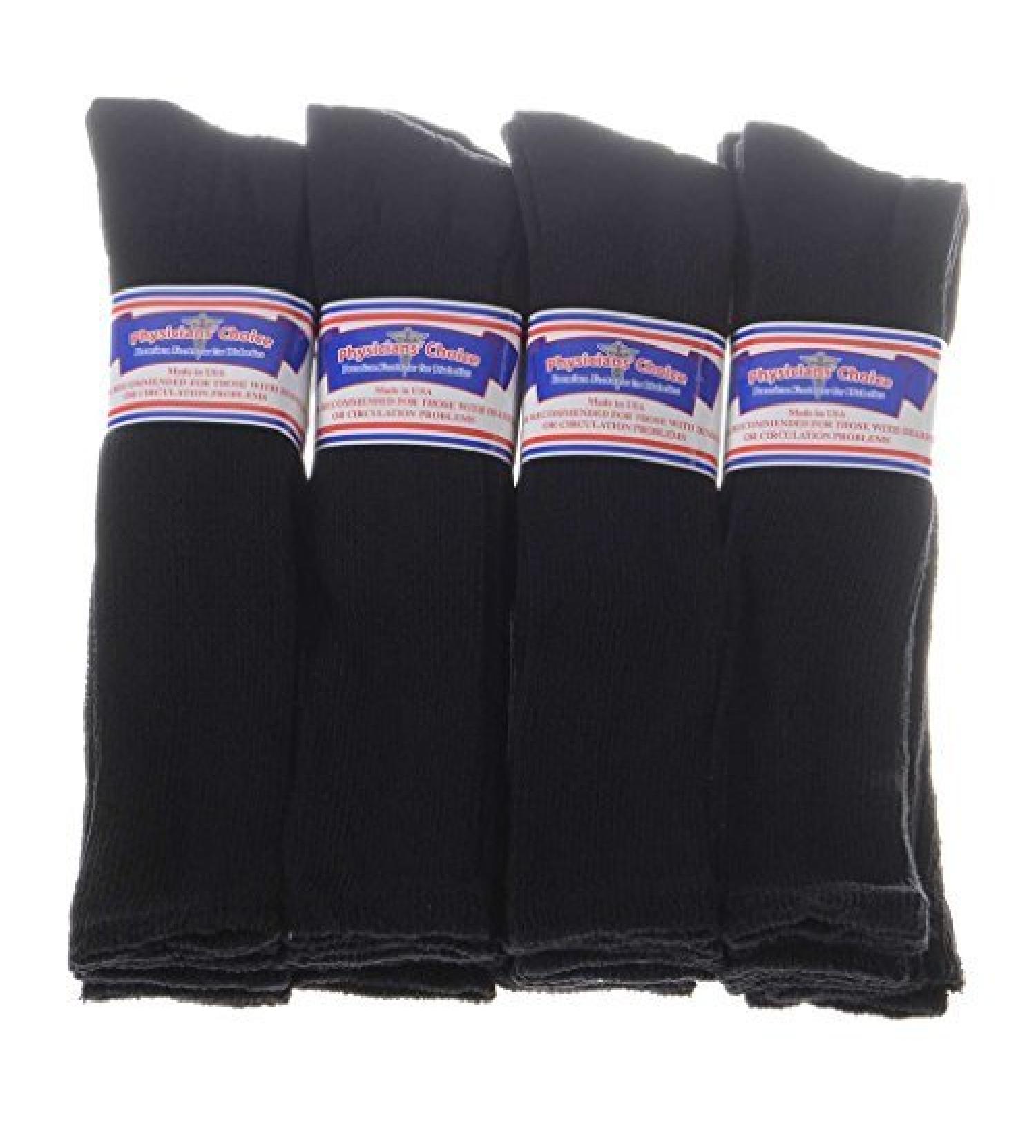 Physician's Choice Diabetic Over The Calf Length Crew Socks - 12 Pair Size 13-15 Black by PhysiciansChoiceDiabeticSocks