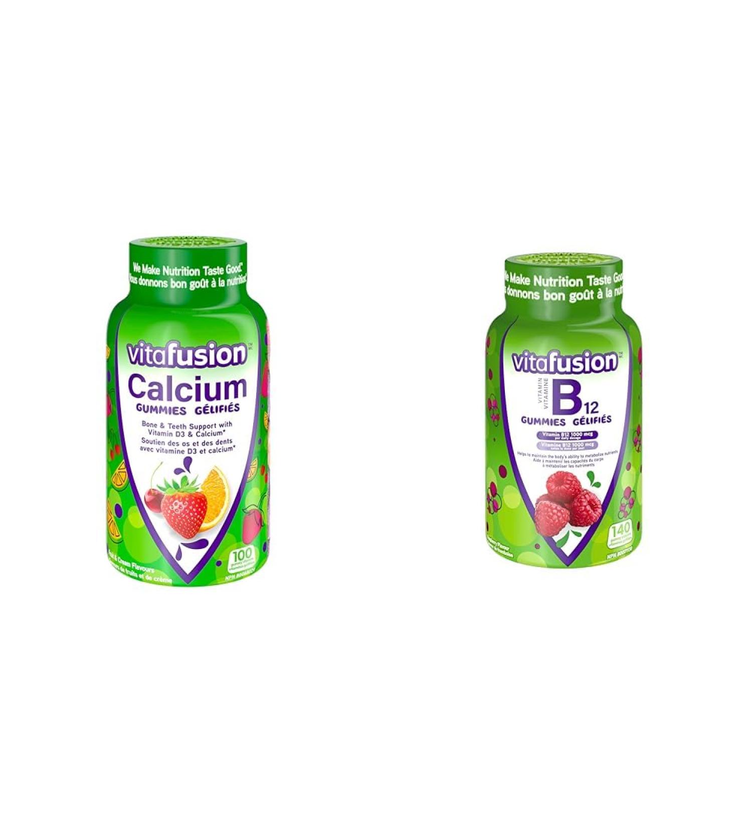 Vitafusion Calcium + Vitamin B12 Adult Vitamin Gummies Bundle Gummies + B12 Gummy Vitamins - Buy Online on GoSupps.com