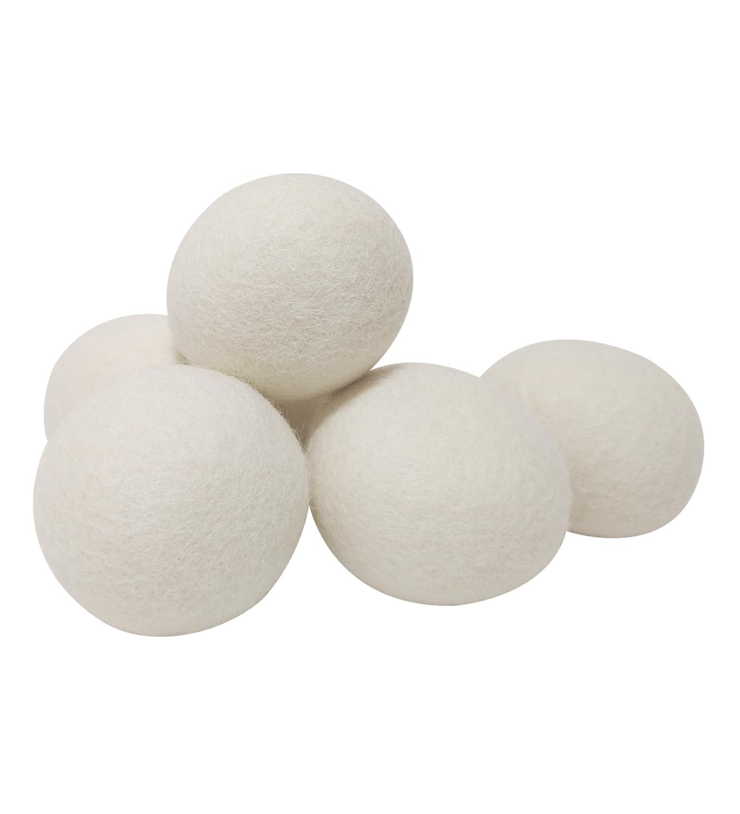 Natural Wool Dryer Balls - Eco-Friendly Fabric Softener Reusable Reduces Wrinkles & Drying Time - Buy Online on GoSupps.com