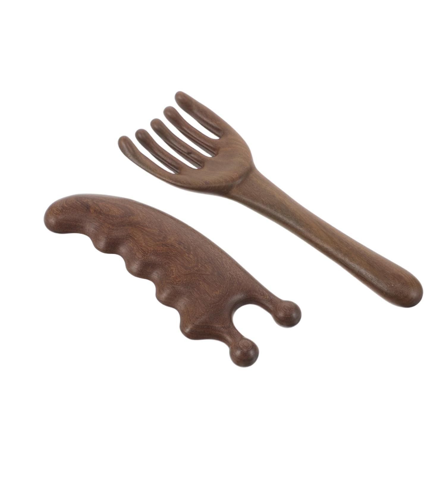 2pi ces Peigne De Massage Bois De Santal Naturel Avec Poign e Outil De Grattage Pour Chevelu Et Am lioration Sommeil - Buy Online on GoSupps.com