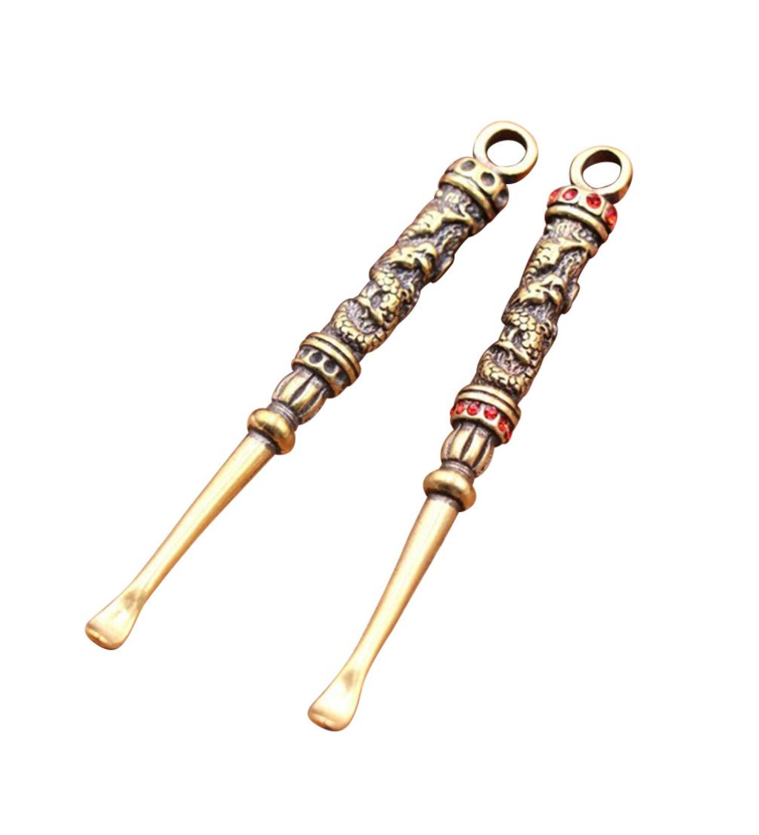 Milisten Brass Ear Spoon Set - Retro Dragon Ear Wax Remover Keychain Pendants - Buy Online on GoSupps.com