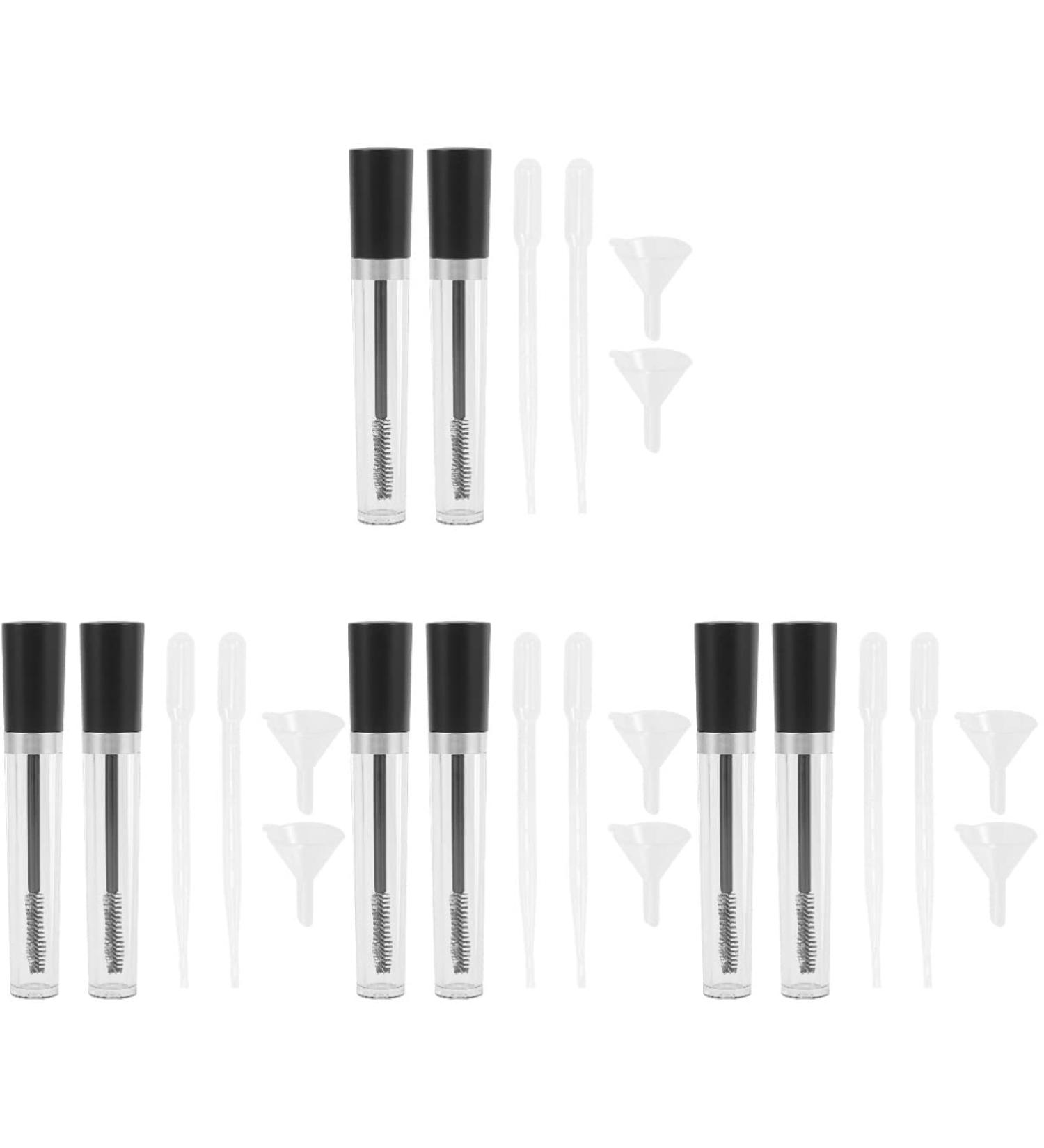 Beavorty 8 Sets Empty Mascara Tube with Funnels Clear Eyelash Mascara Empty Mascara Tubes Black Plastic 1 g (Pack of 1) Blackx4pcs - Buy Online on GoSupps.com
