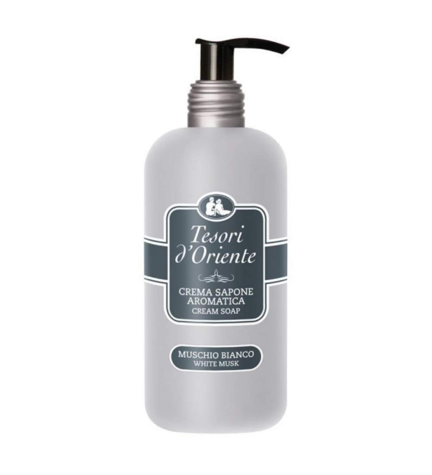 Tesori d'Oriente: "Muschio Bianco" Cream Soap with White Musk Measuring Cap * 10.14 Fluid Ounces (300ml) Packages * Italian Import