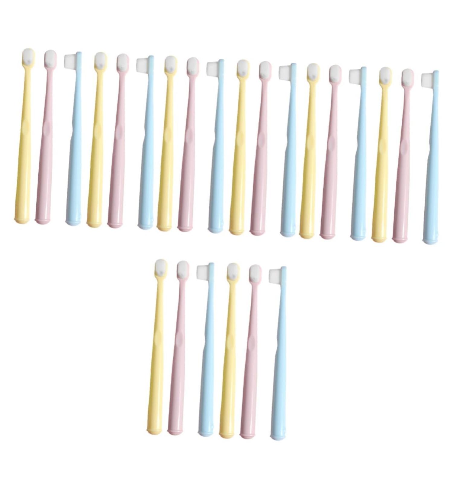 Fomiyes 24 STK Children's Travel Toothbrush Set - Ergonomic Manual Toothbrushes for Toddlers - Small Head & Lightweight - 4 Color Options - Buy Online on GoSupps.com