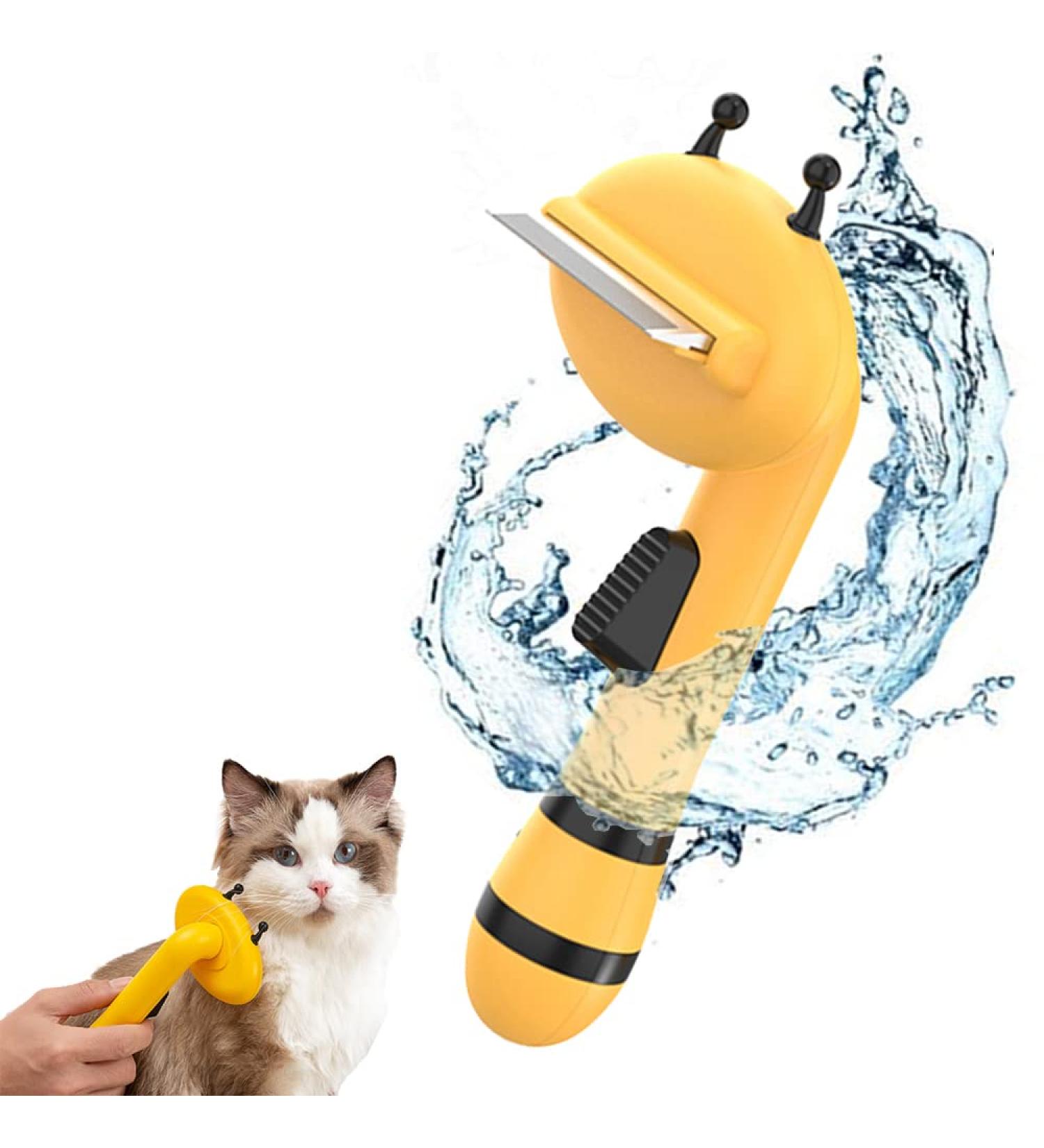 Annalovic Pet Grooming Brush - Deshedding Tool for Cats and Dogs - Medium Yellow - Buy Online on GoSupps.com
