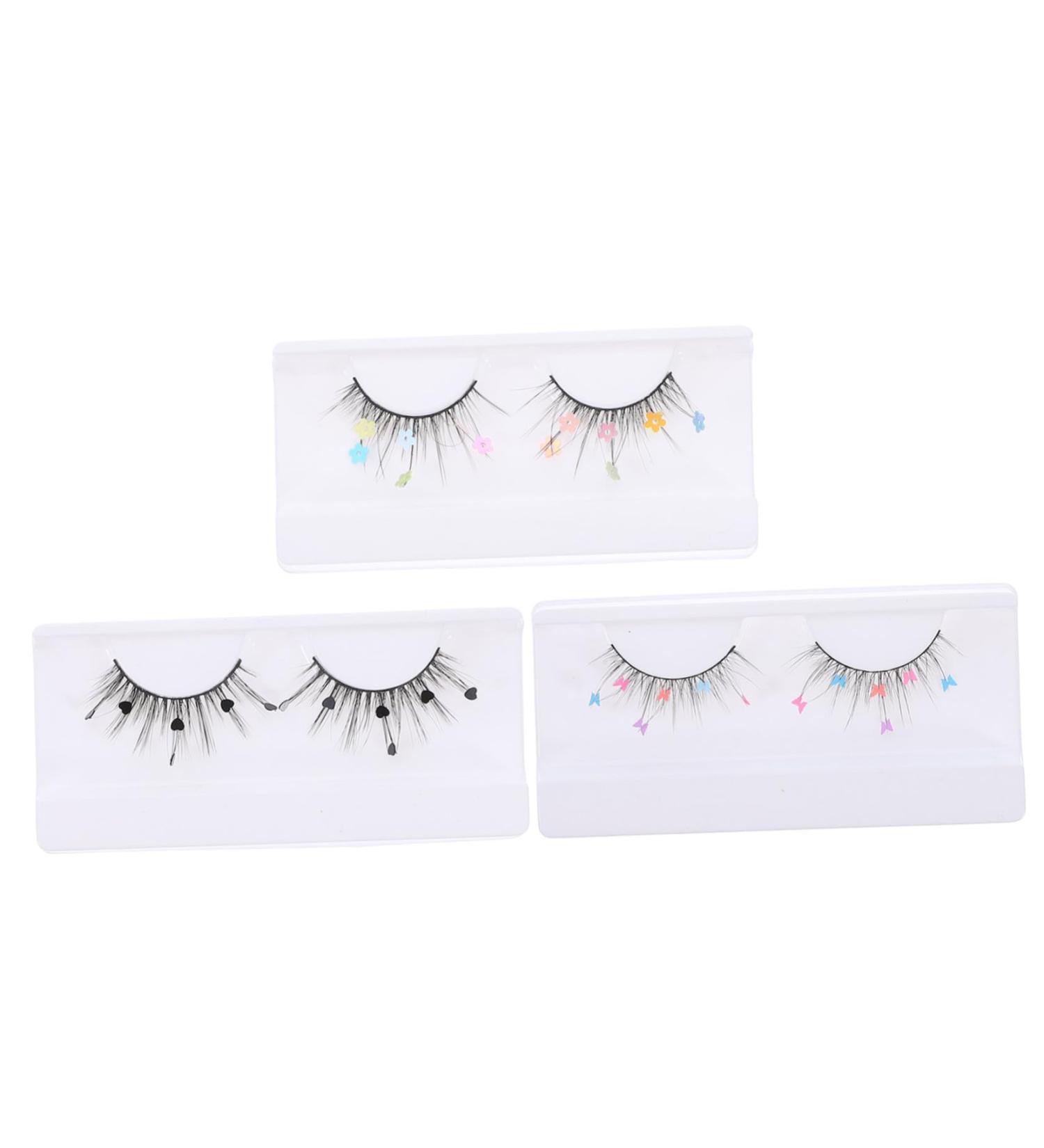 minkissy 3 Pairs Fake Eyelashes False Lashes Natural Looking Eyelashes Makeup Eyelashes Colored Eyelashes Individual Lashes Colored Lash Extensions Lash Clusters Curly Imitation Extend - Buy Online on GoSupps.com