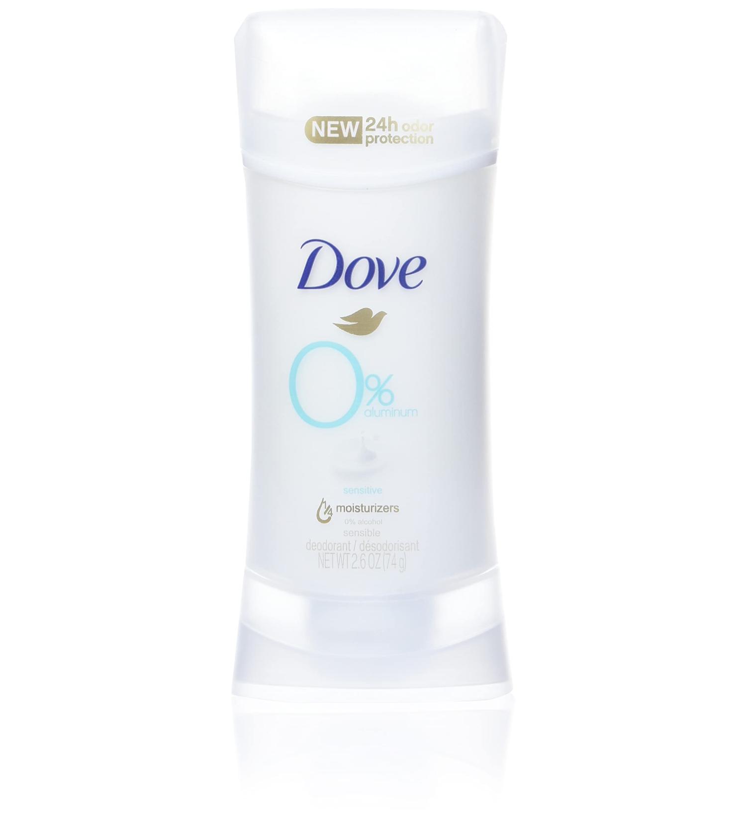 Dove Aluminum-Free Deodorant for Sensitive Women, 2.6 oz - 24H Odor Protection, Alcohol-Free, Safe for Sensitive Skin - Buy Online on GoSupps.com