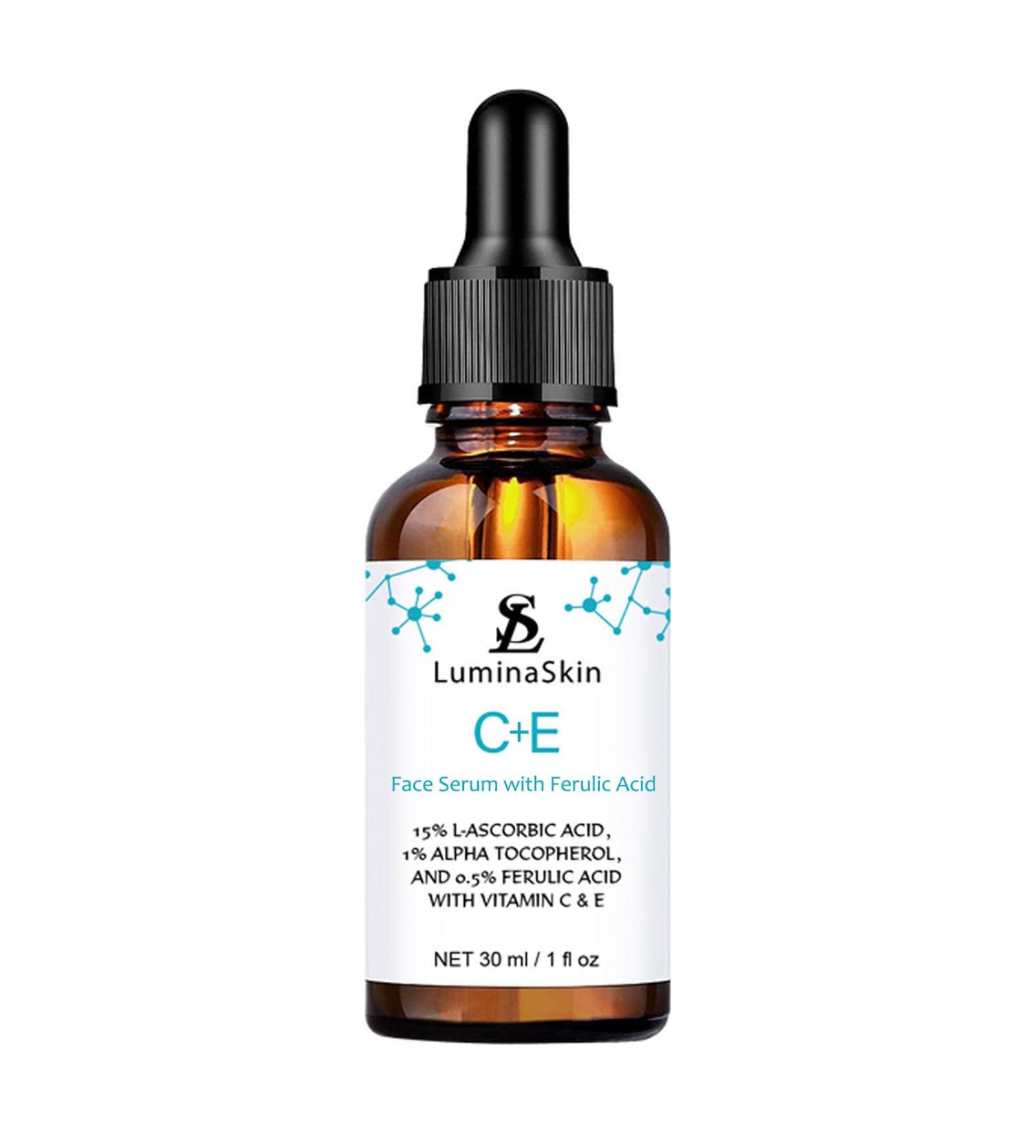 Vitamin C Face Serum with Ferulic Acid & Vitamin E - Dark Spot Corrector & Anti-Aging Skin Care for Women - 1 Oz C+E Ferulic Serum - Buy Online on GoSupps.com