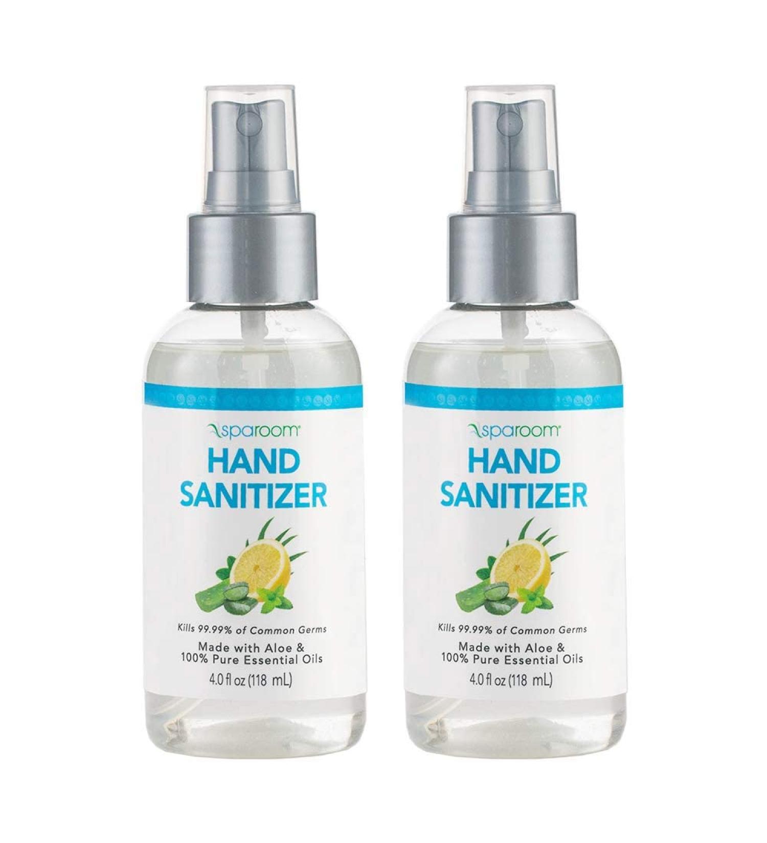 SpaRoom Hand Sanitizer Spray 70% Alcohol with Aloe Vera & Essential Oils - 4oz (Pack of 2) - Buy Online on GoSupps.com