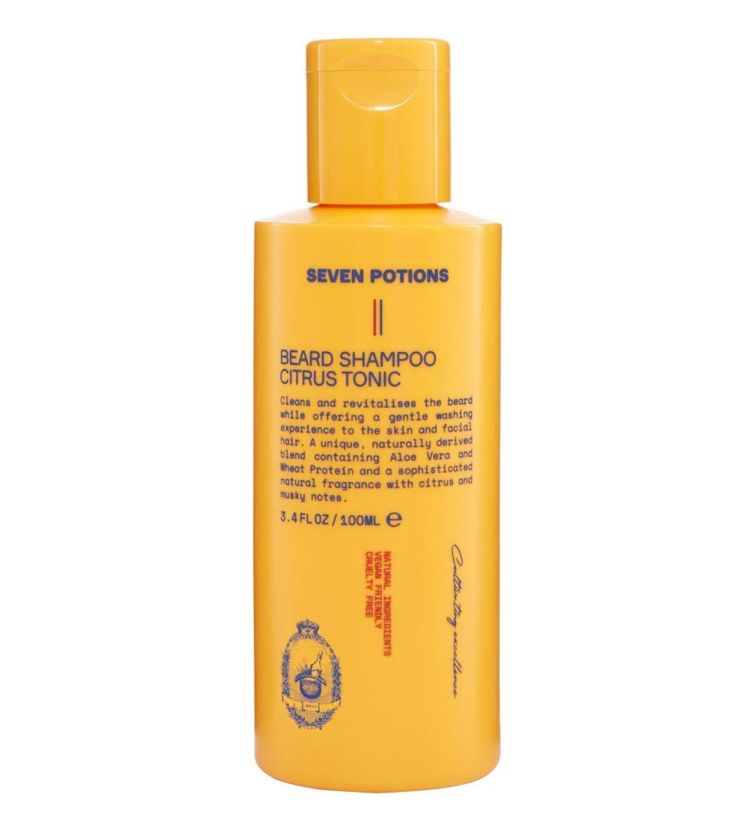 Seven Potation Shampoo Bar for Men - Gentle Vegan Citrus Tonic (100ml) for Itch-Free Clean Beard - Natural & Cruelty-Free - Buy Online on GoSupps.com